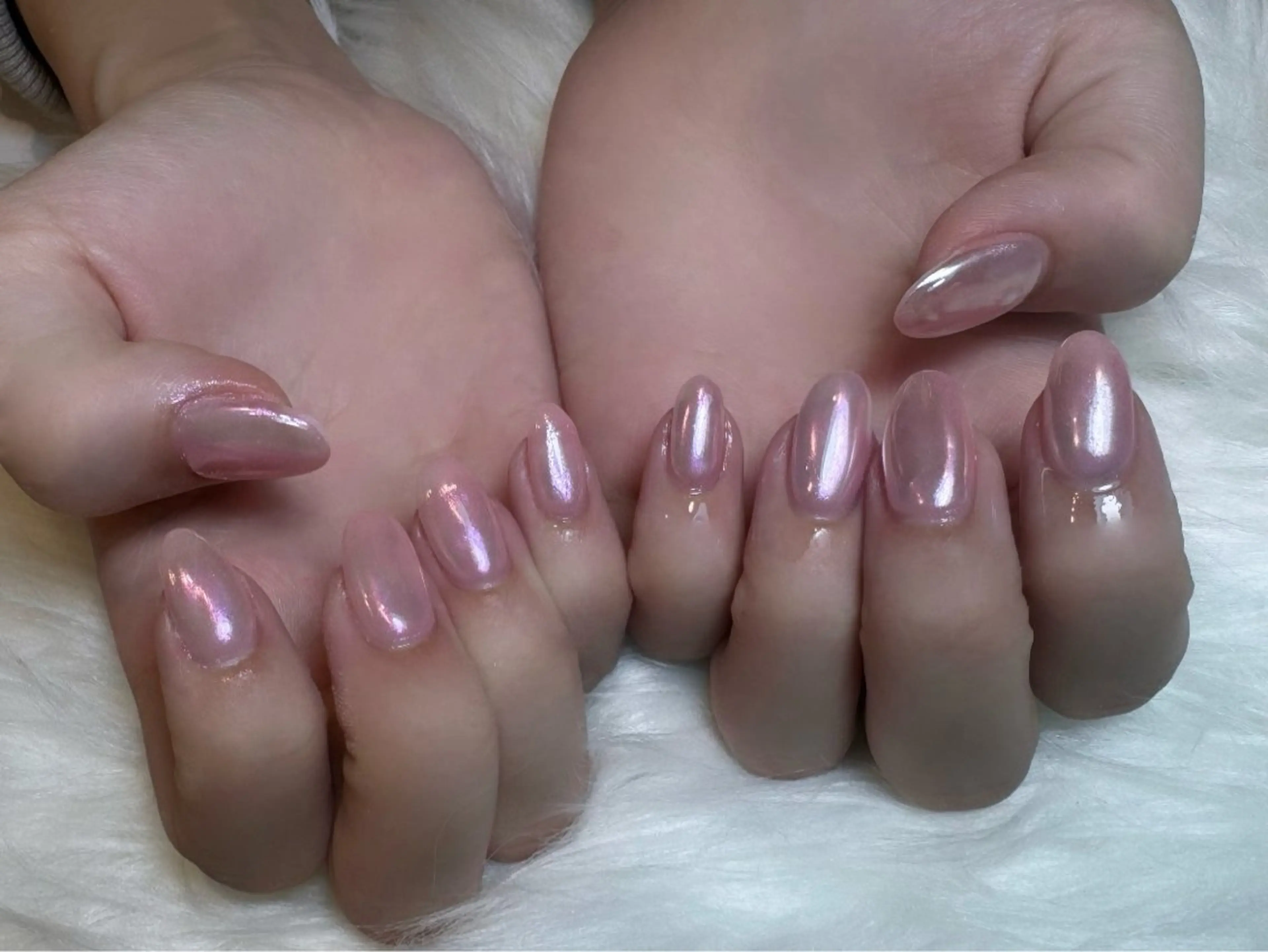 オフ込みハンドオーロラ・ミラーネイル🌌🪞の写真