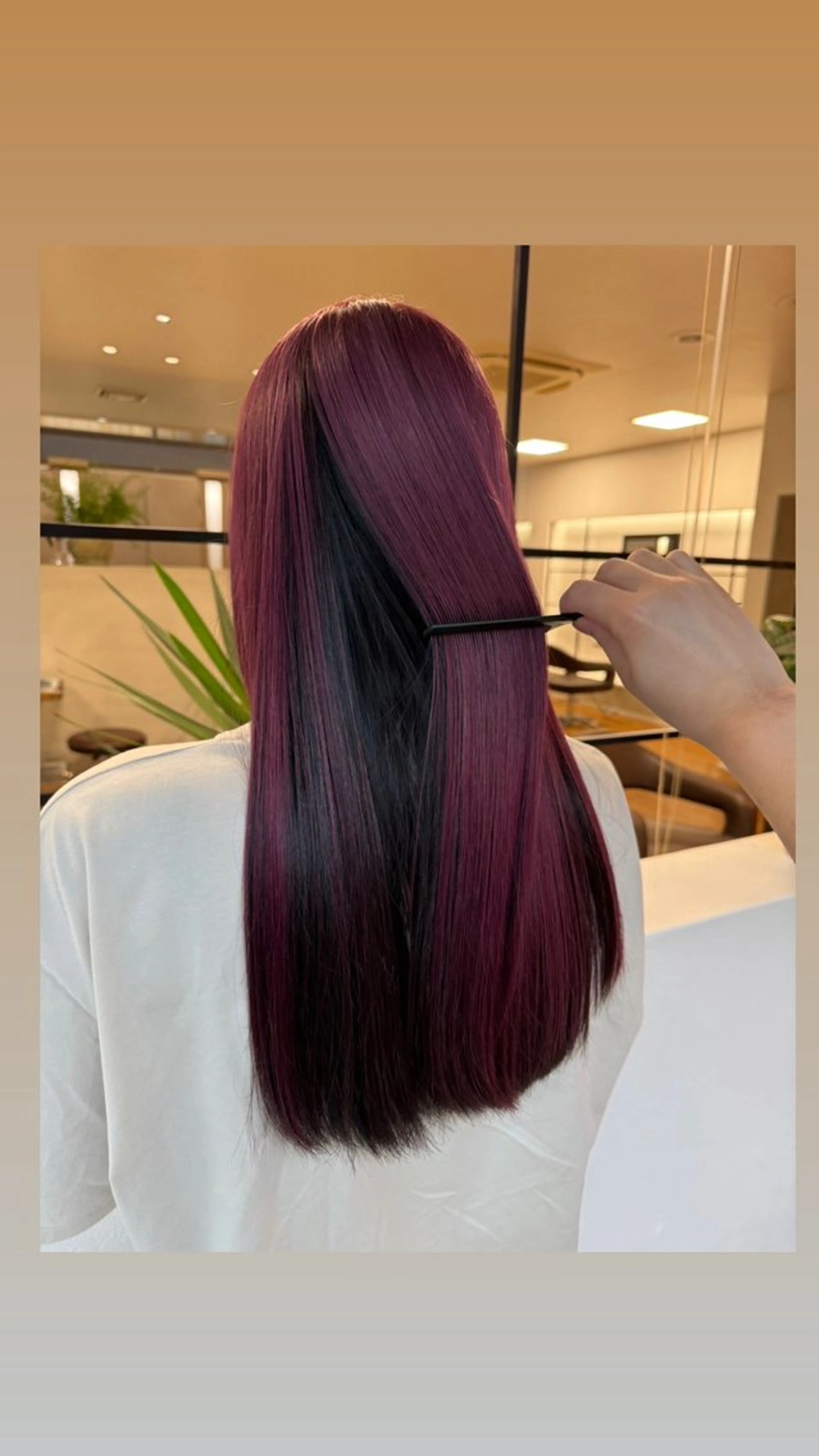 ロング 髪質改善 ヘアカラー ながの みさきのヘアスタイル