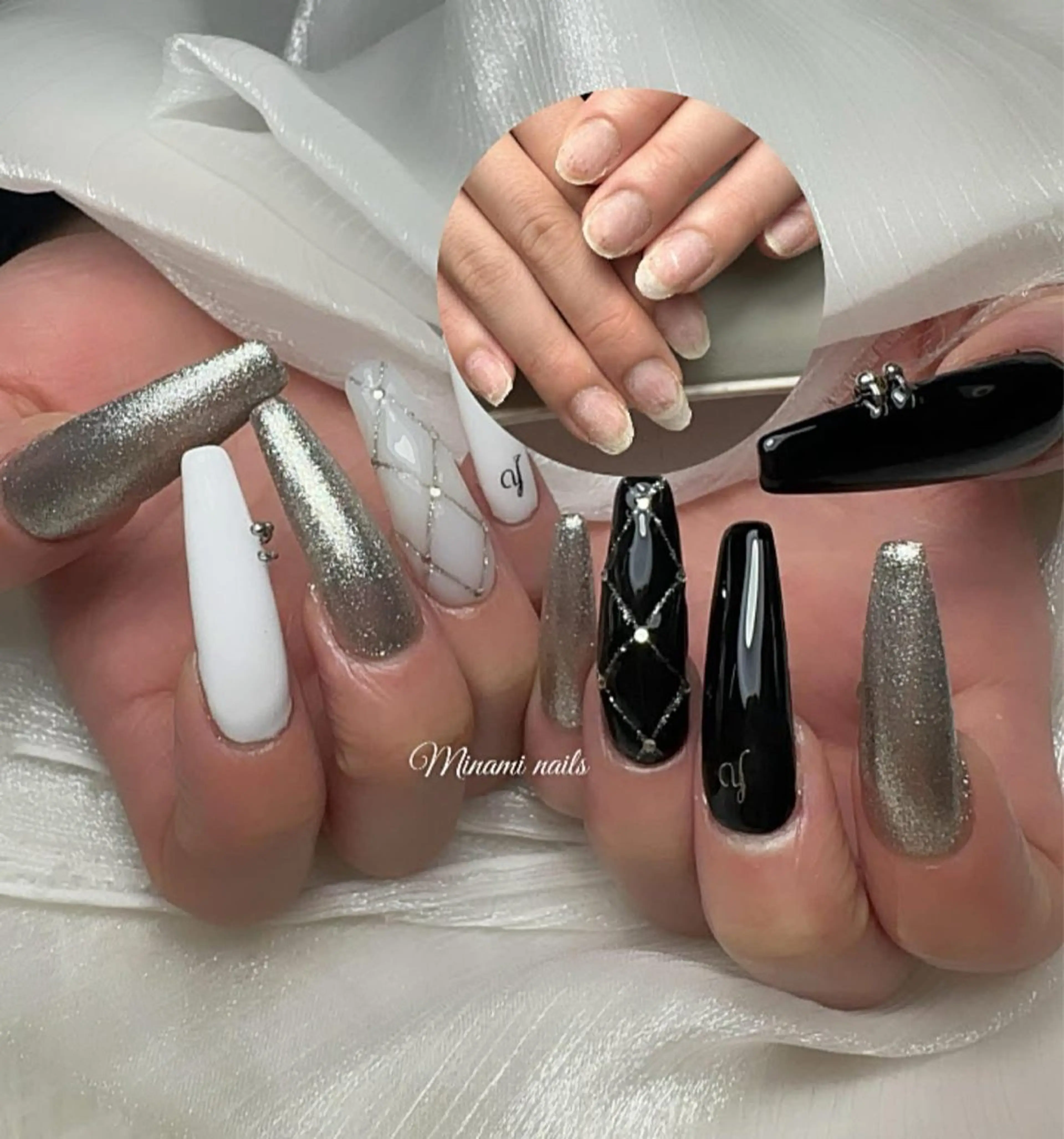 ネイル アートネイル オーロラネイル ガーリー キラキラネイル 韓国ネイル ハンドネイル Minami Nailsのネイルデザイン