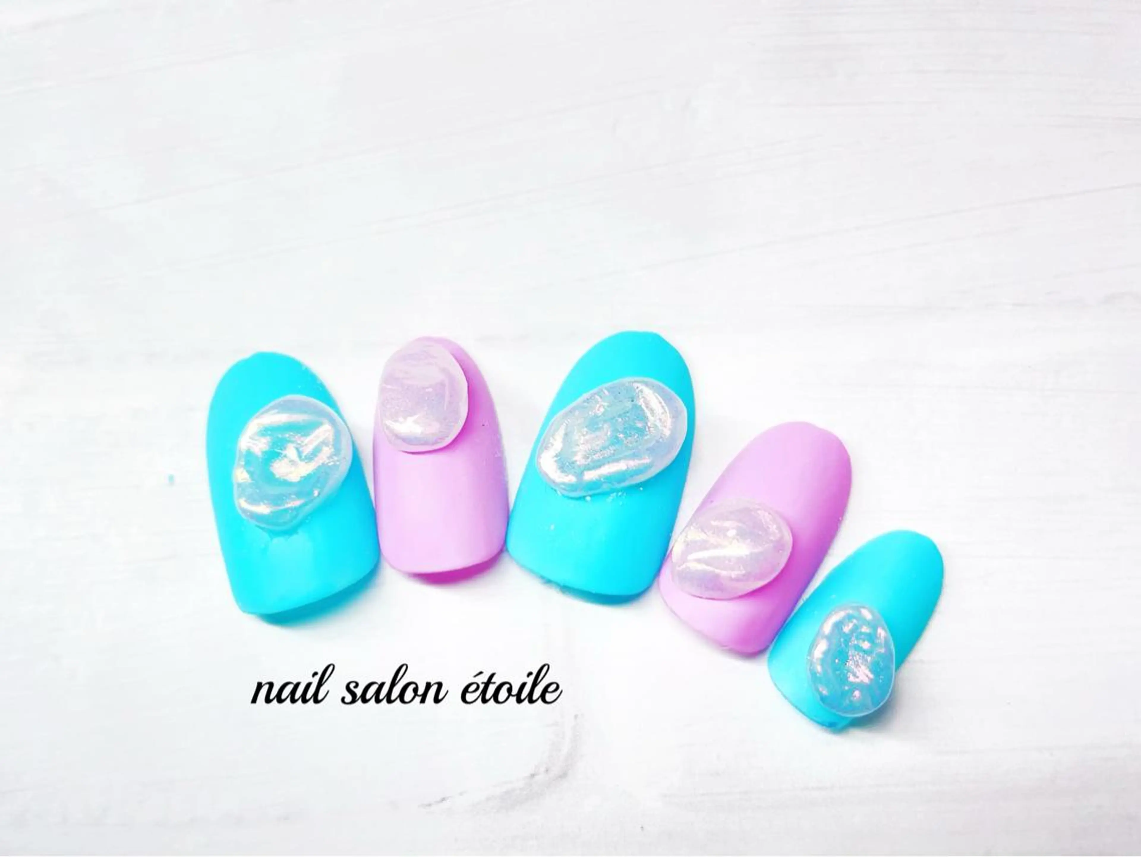ネイル アートネイル オーロラネイル クリアネイル ジェルネイル マットネイル ハンドネイル nail salon étoileのネイルデザイン