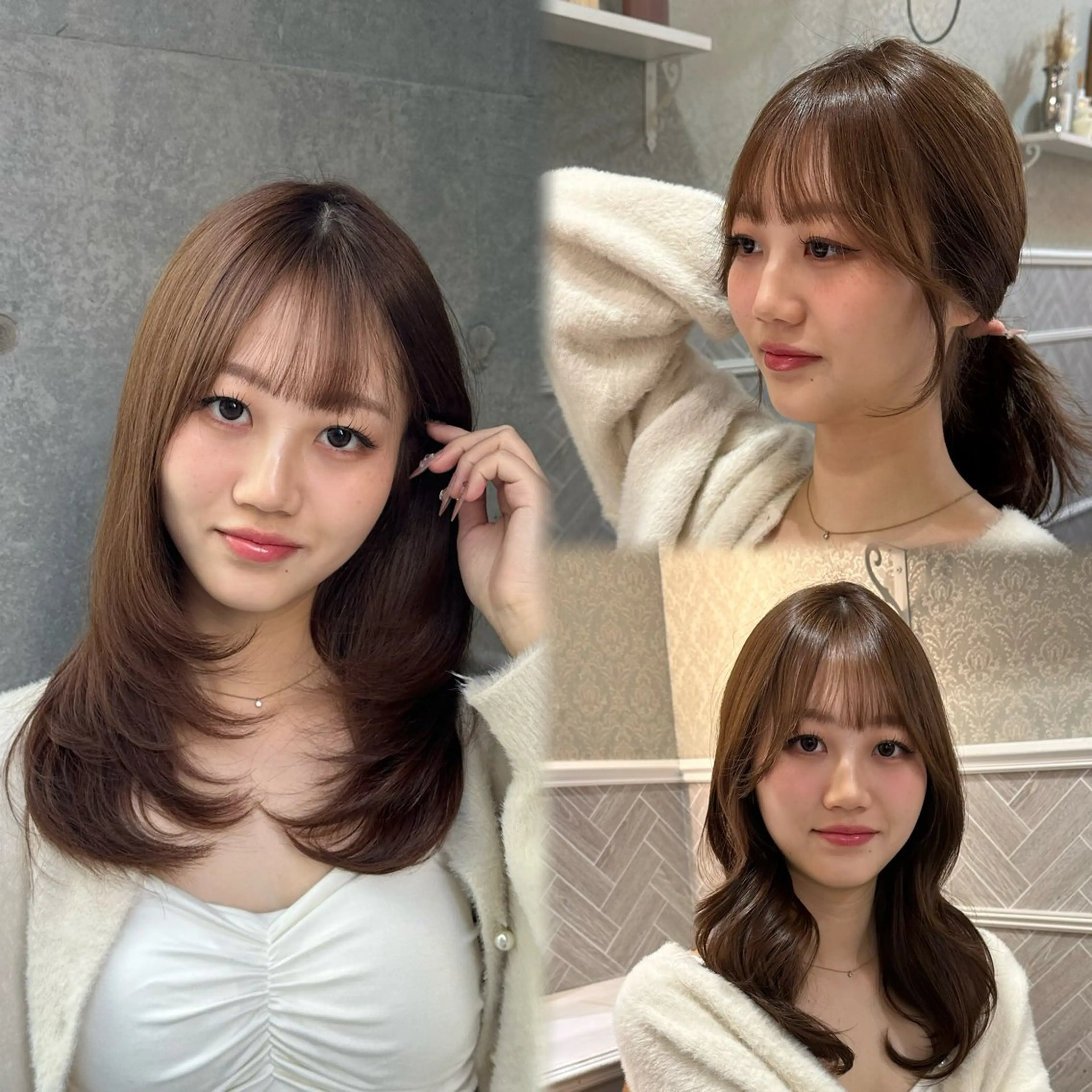 ロング ヘアカラー トリートメント レイヤー/顔周り /ボブ/銀座/サラのヘアスタイル