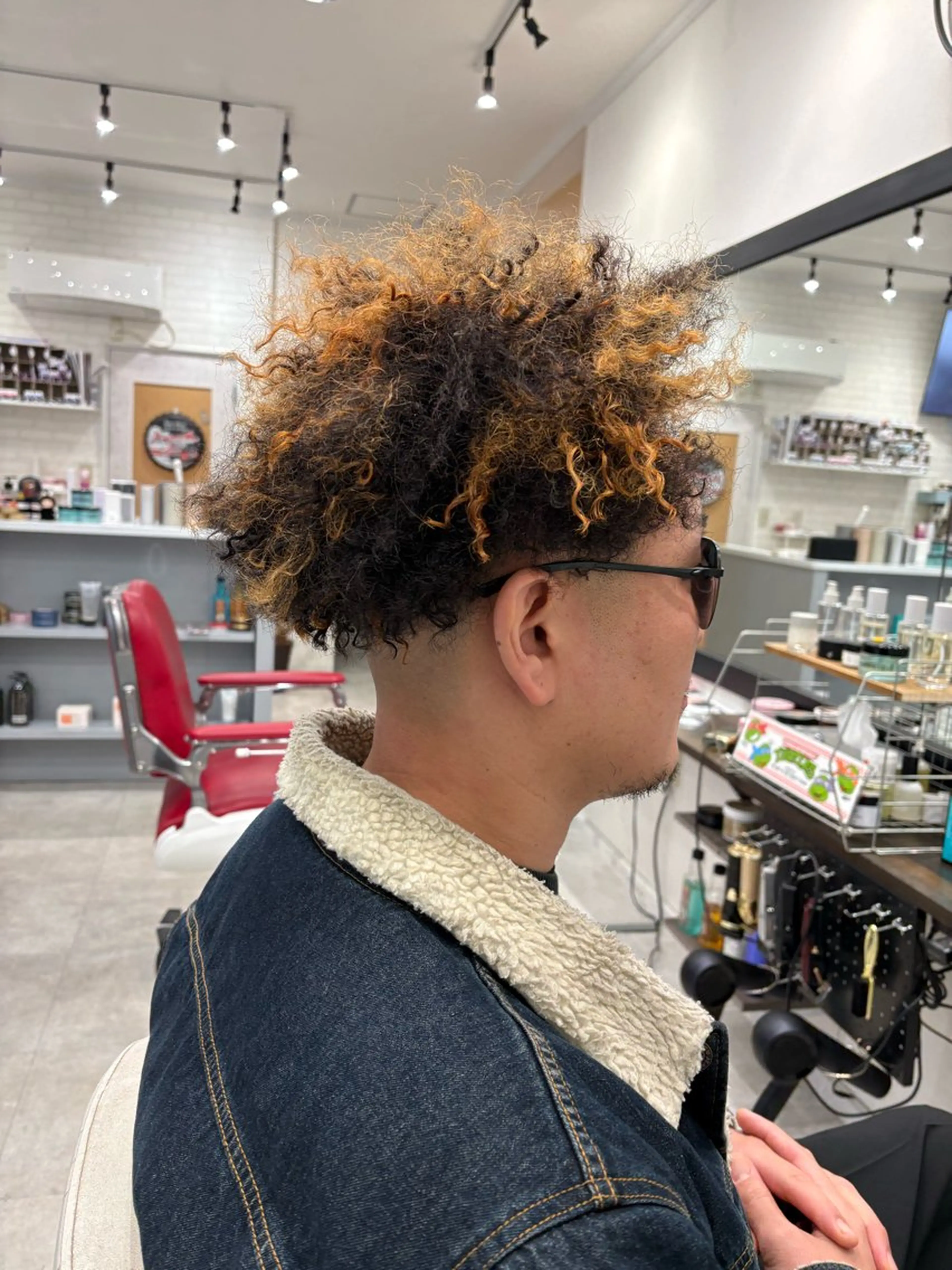 ミディアム パーマ メンズ カット パーマ CUCUMBER所属・本間 颯太のヘアスタイル