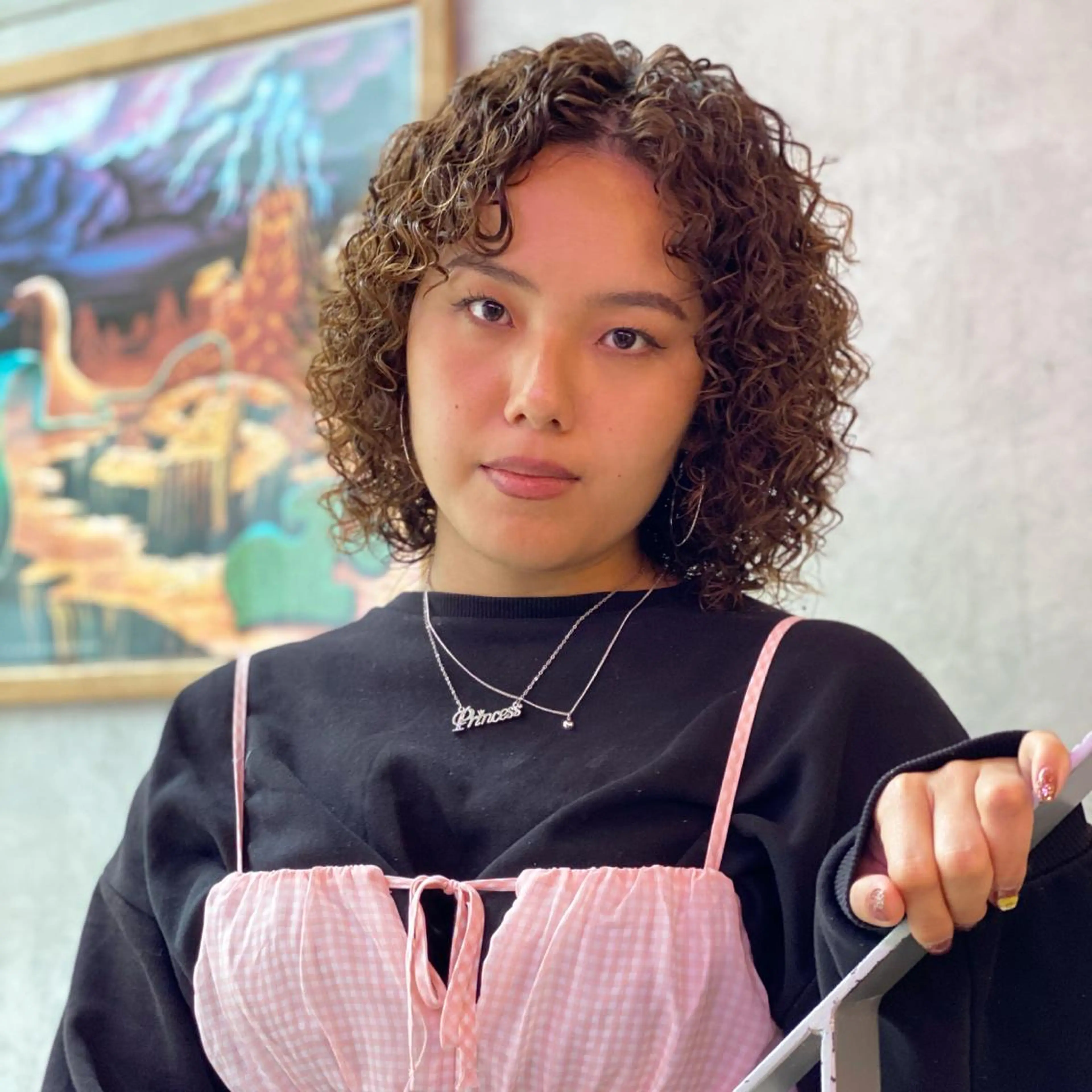 ミディアム カラー パーマ ヘアアレンジ キッズ ネイル マツエク・マツパ 中元 淳のヘアスタイル