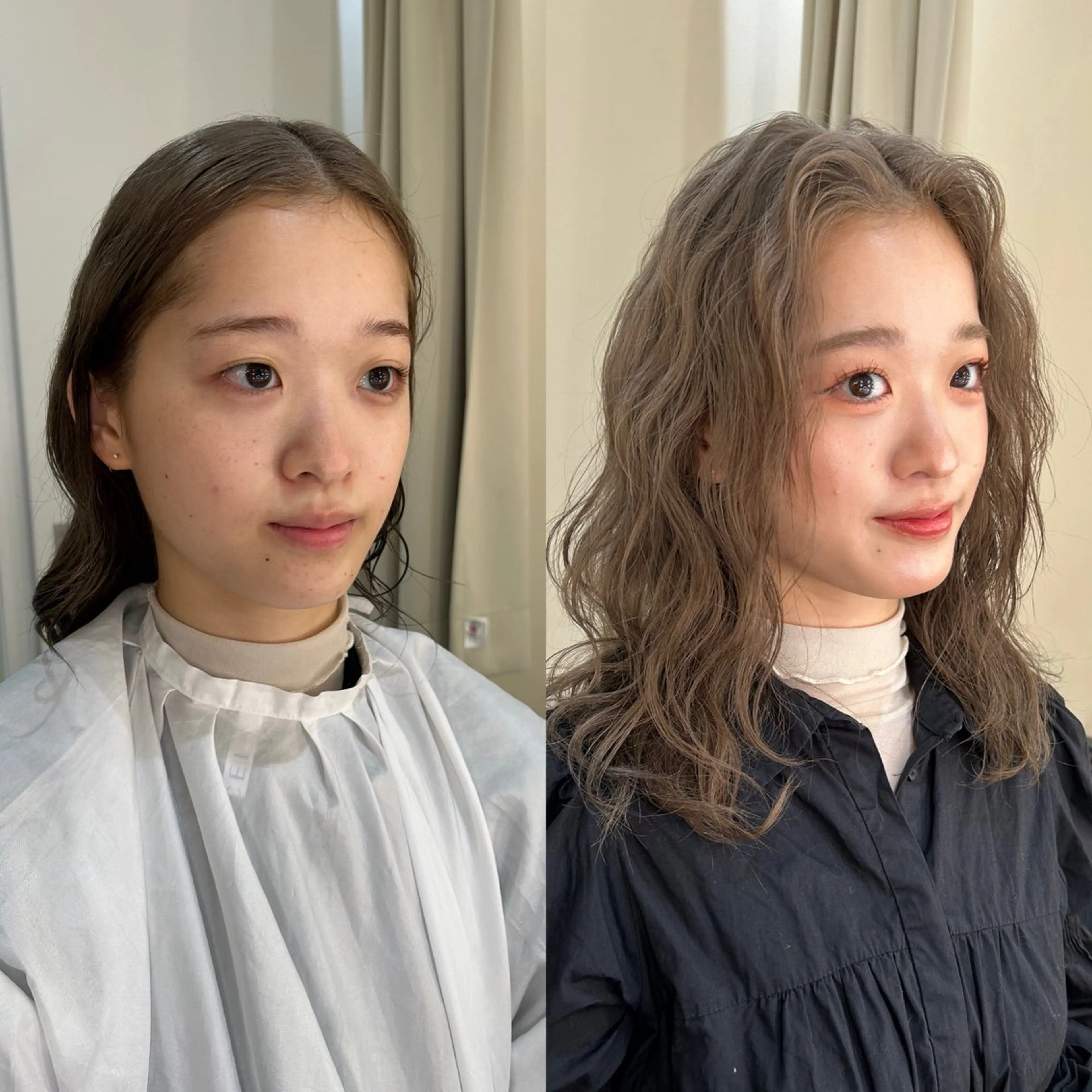 セミロング カラー ヘアアレンジ maoブリーチ無し 似合わせカラーのヘアスタイル