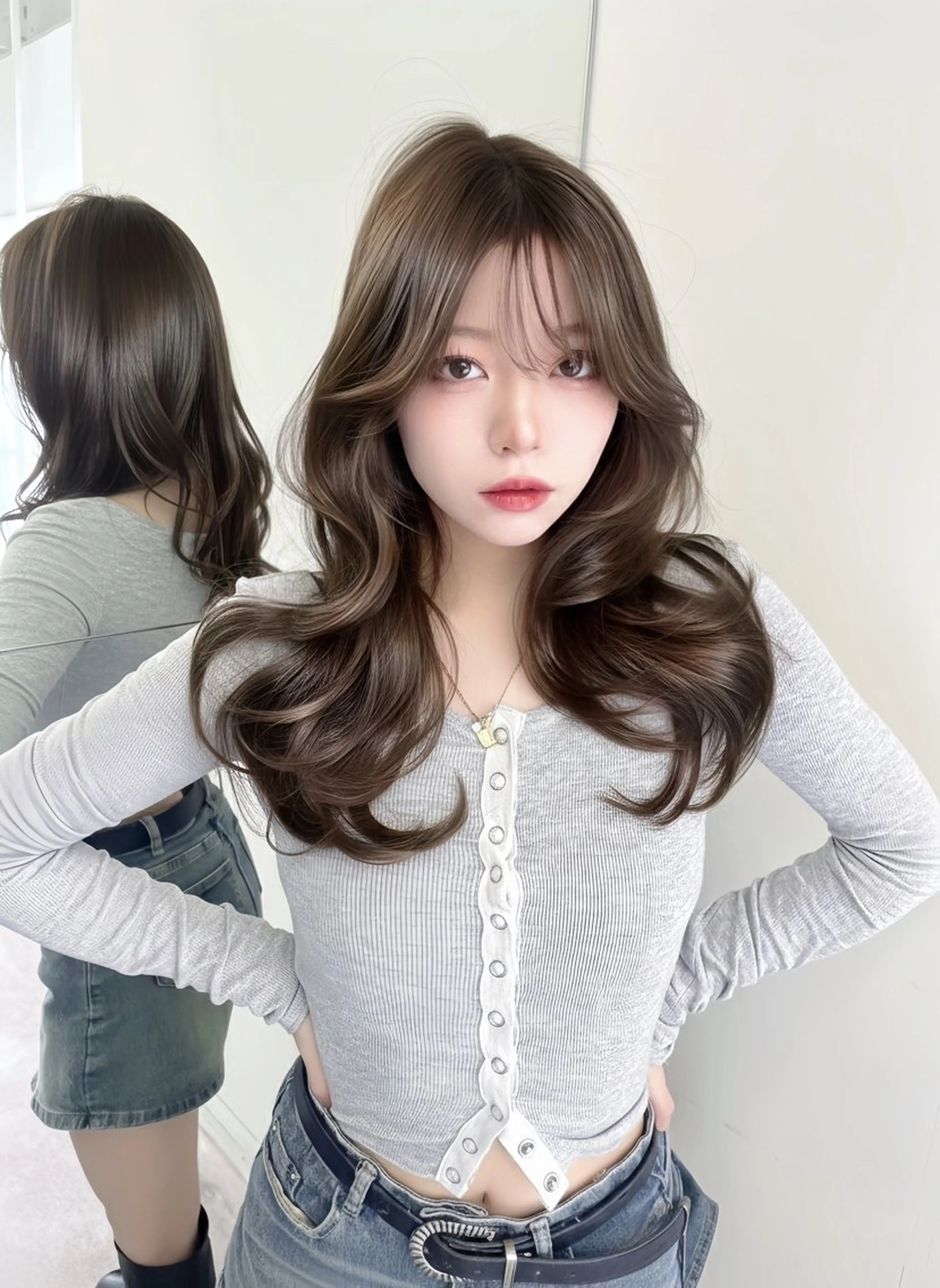 カラー カット ヘアカラー トリートメント レイヤー\髪質改善 /透け感カラー/艶髪のヘアスタイル