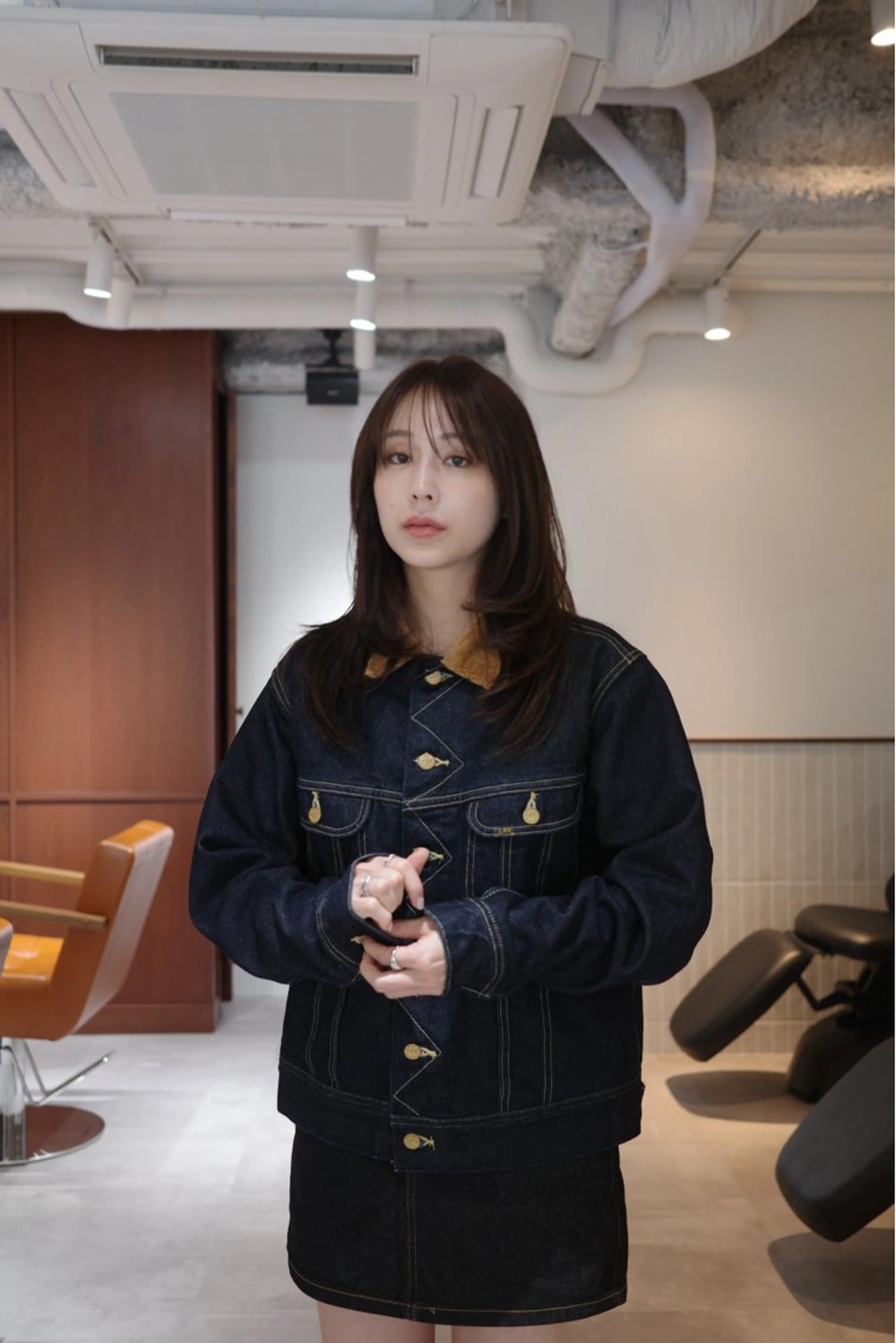 ミディアム カラー ヘアアレンジ カット ヘアカラー トリートメント opus 店長大和 レイヤー/赤み消しのヘアスタイル