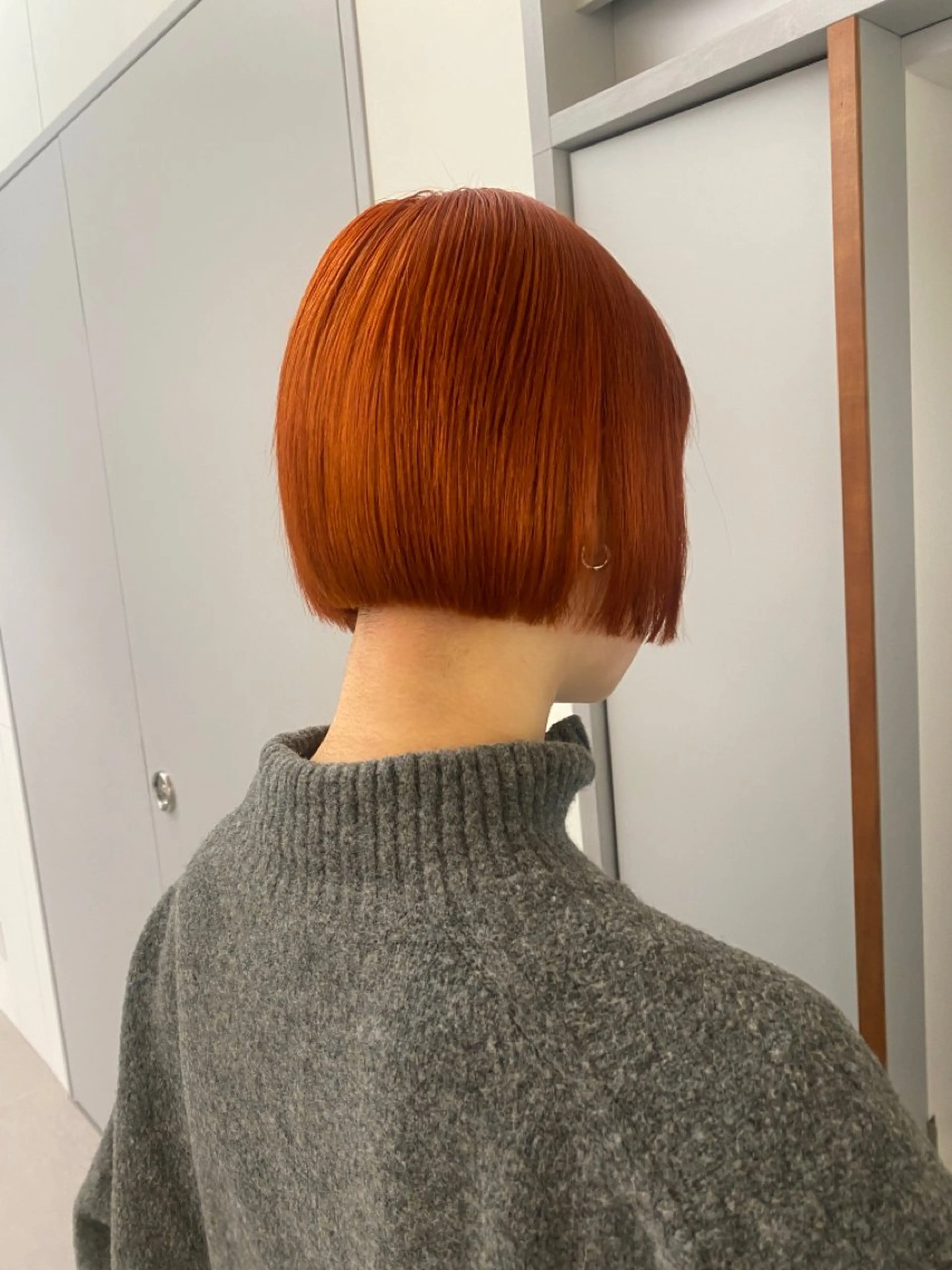 ショート カラー ブリーチ オレンジ ヘアカラー 高発色ブリーチ/ ハイレイヤー🪽aiのヘアスタイル