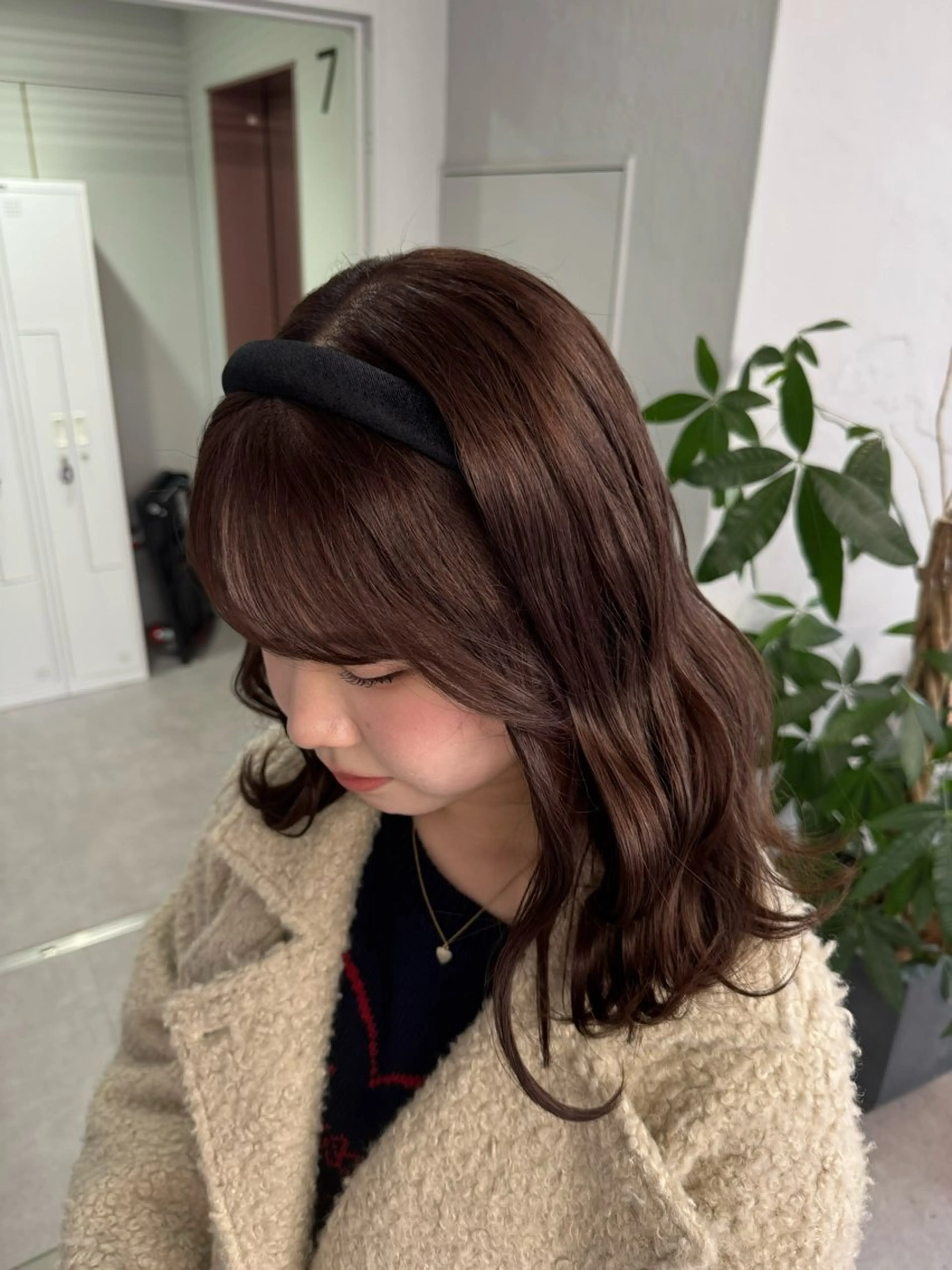 ミディアム カラー ヘアアレンジ 暖色系/透明感 治野心のヘアスタイル