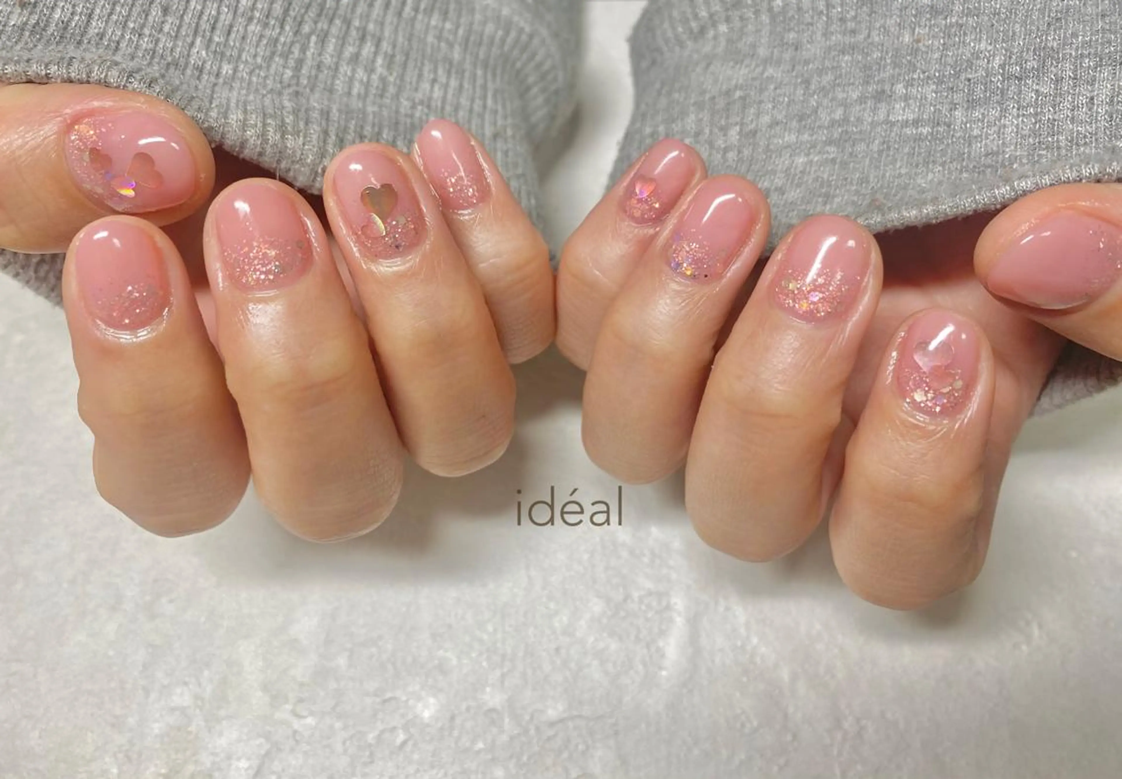 ネイル ハート キラキラネイル ショートネイル ide. Mikiのネイルデザイン