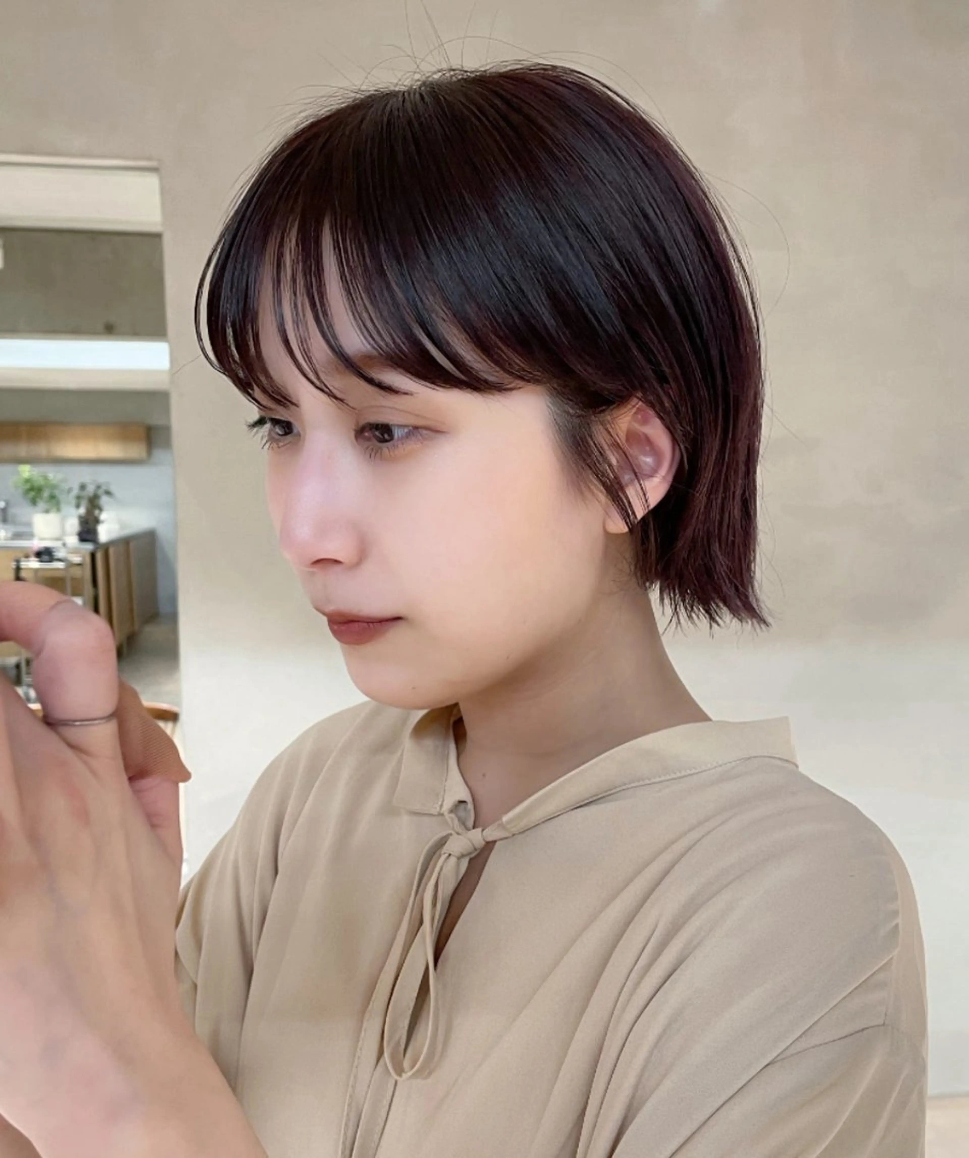 ショート 切りっぱなしボブ ボブ tete nico所属・似合わせ/ヘアカラー nanami🌸のヘアスタイル