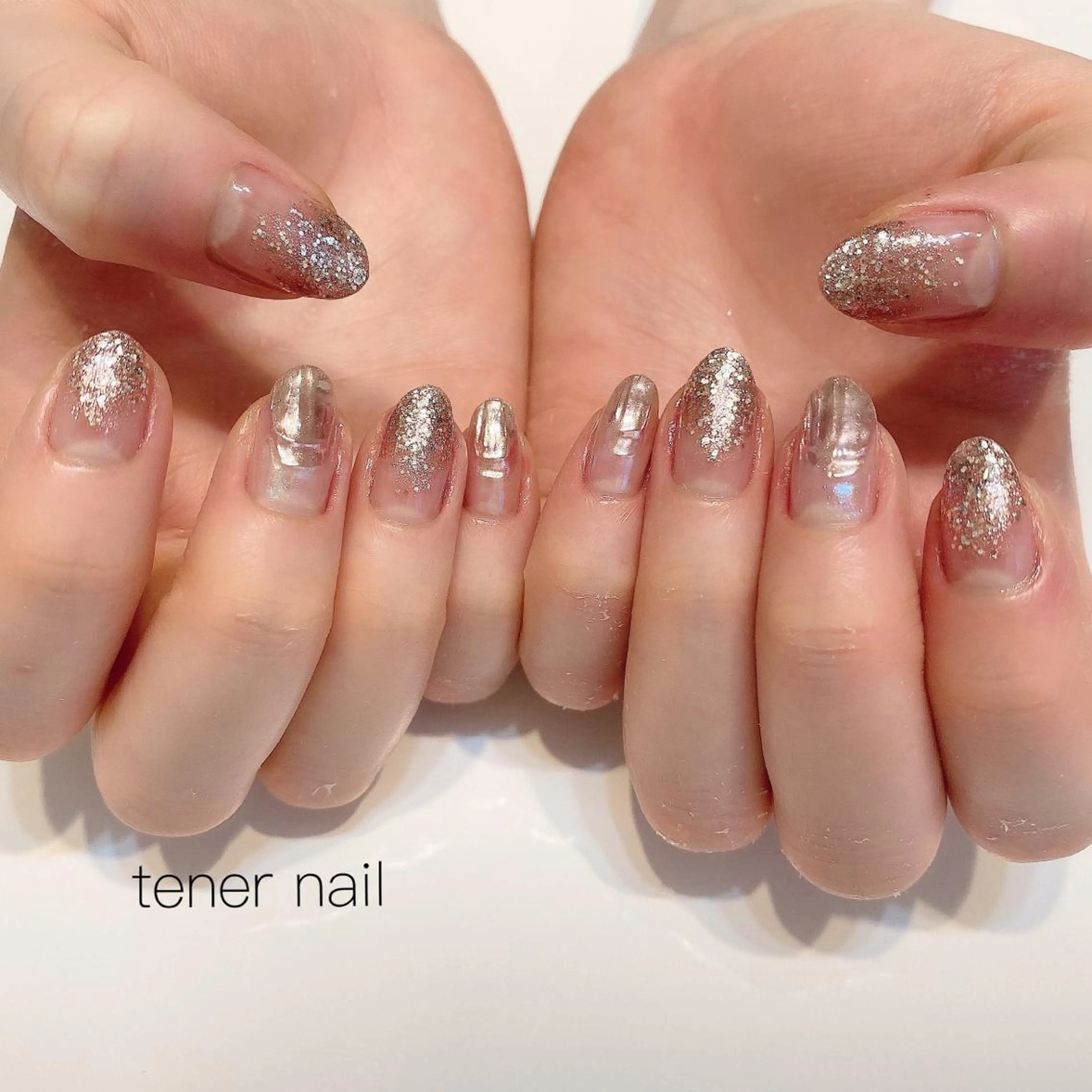 ネイル ミラーネイル ニュアンスネイル ピンク tener  nail  テネルネイル所属・テネルネイル tener nailのネイルデザイン