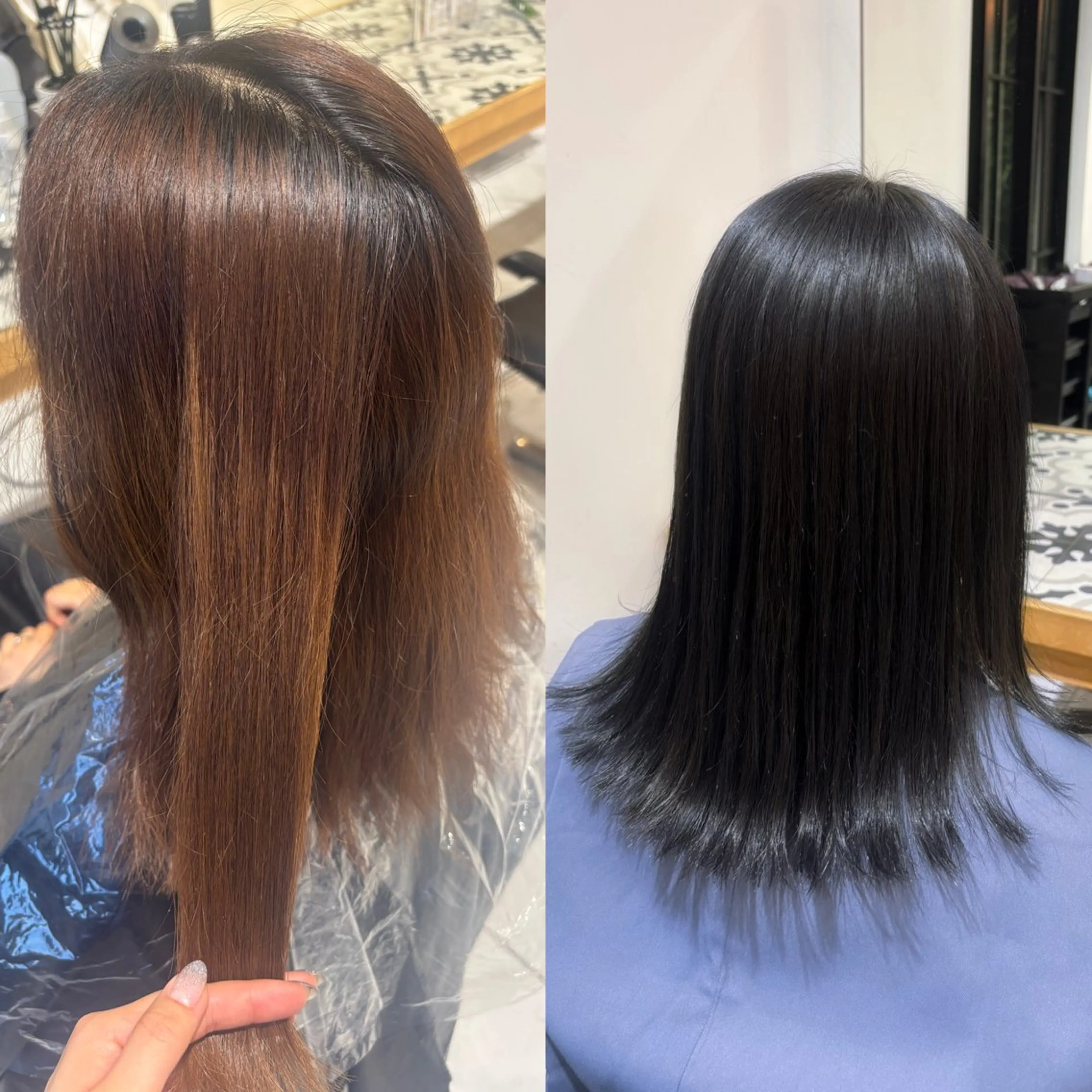 セミロング カラー ブリーチ 透明感カラー 莉瑠 / モデル価格募集🐃のヘアスタイル