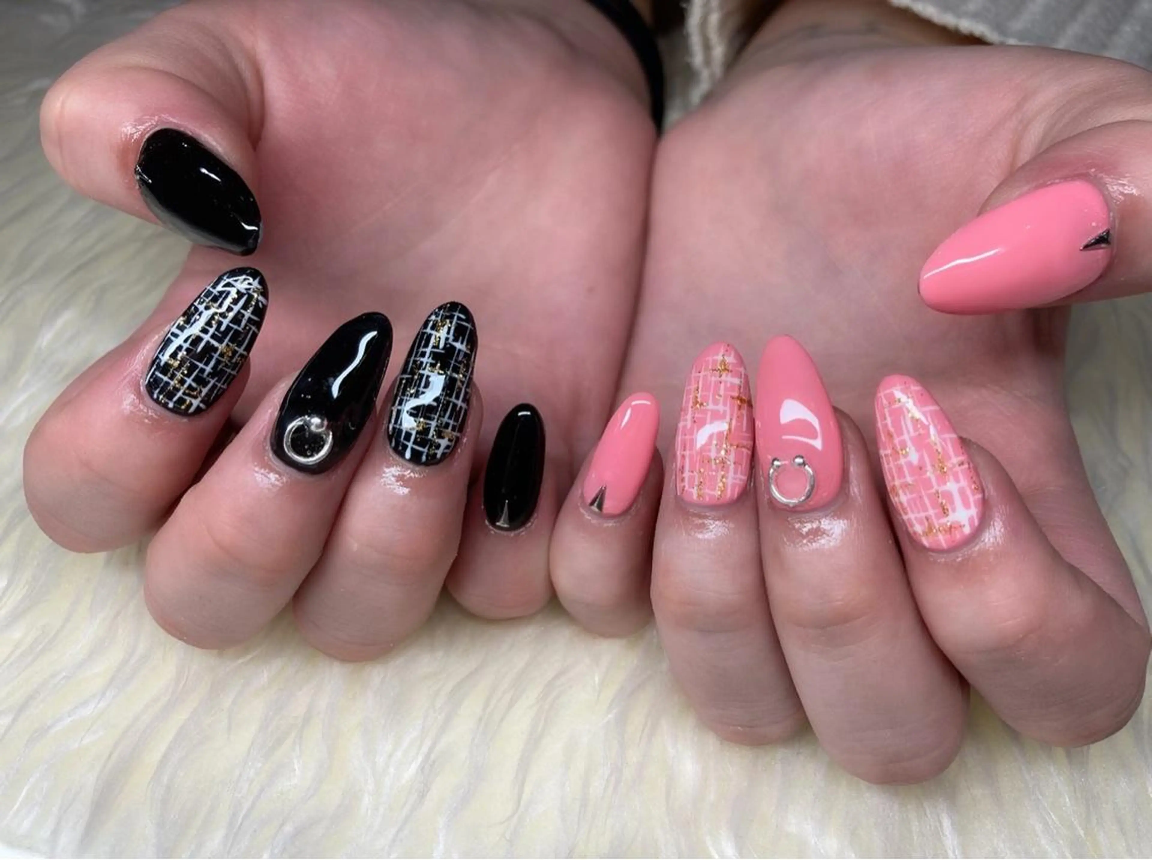 ネイル ジェルネイル パラジェル スカルプネイル ツイードネイル バレンタイン ハンドネイル Nail&eye Belire 新宿のネイルデザイン