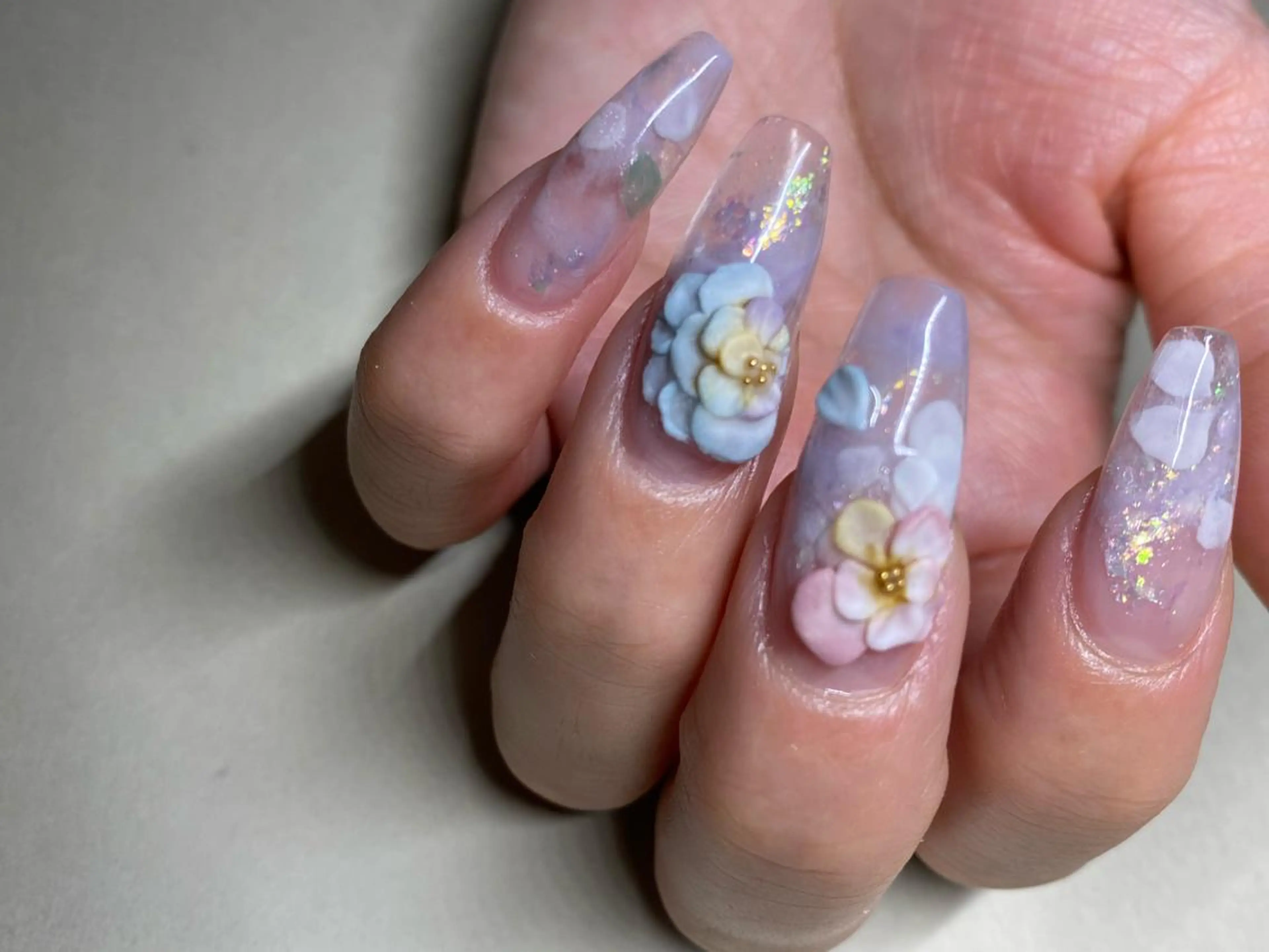 ネイル フラワーネイル スカルプネイル akita kazumiのネイルデザイン