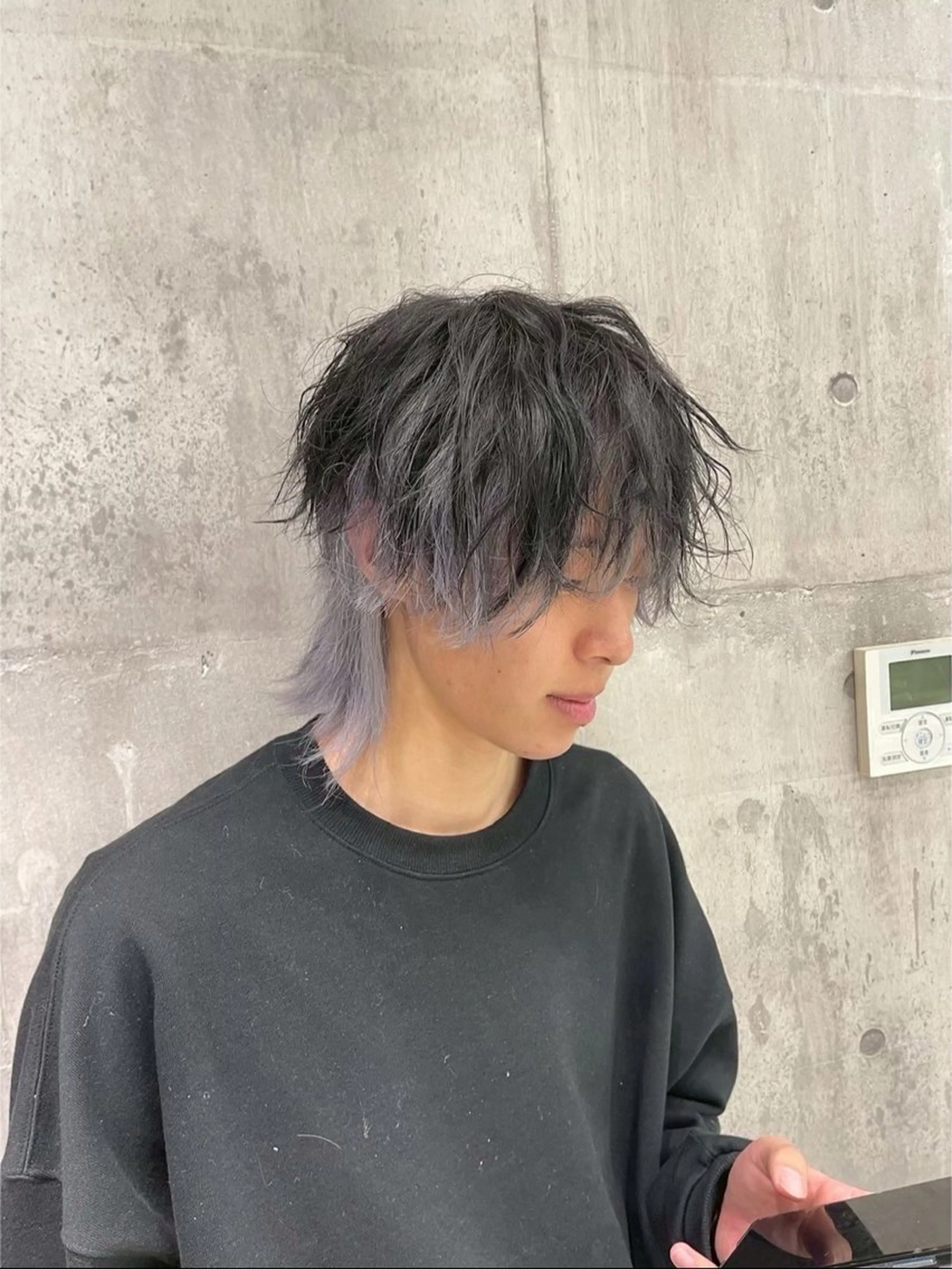 カラー ヘアアレンジ メンズ メンズウルフ🐺♡ ブリーチ♡ヘアメ🎀のヘアスタイル