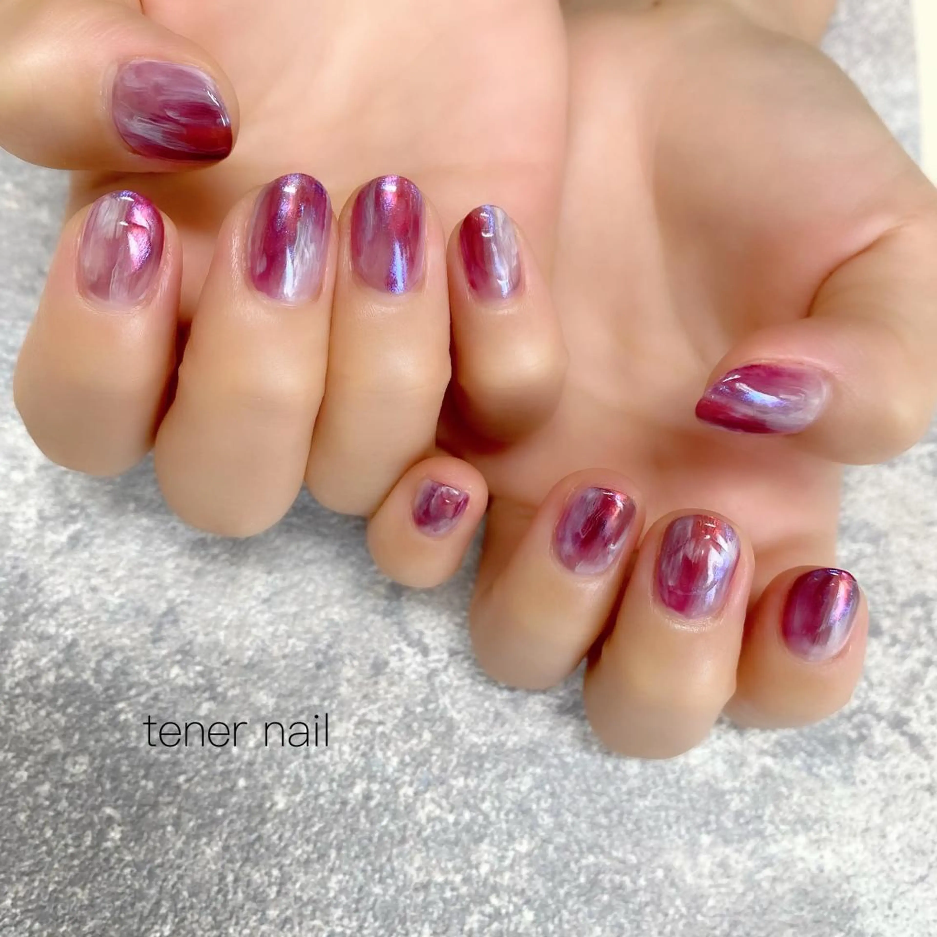 ネイル べっ甲ネイル ニュアンスネイル 赤色 tener  nail  テネルネイル所属・テネルネイル tener nailのネイルデザイン