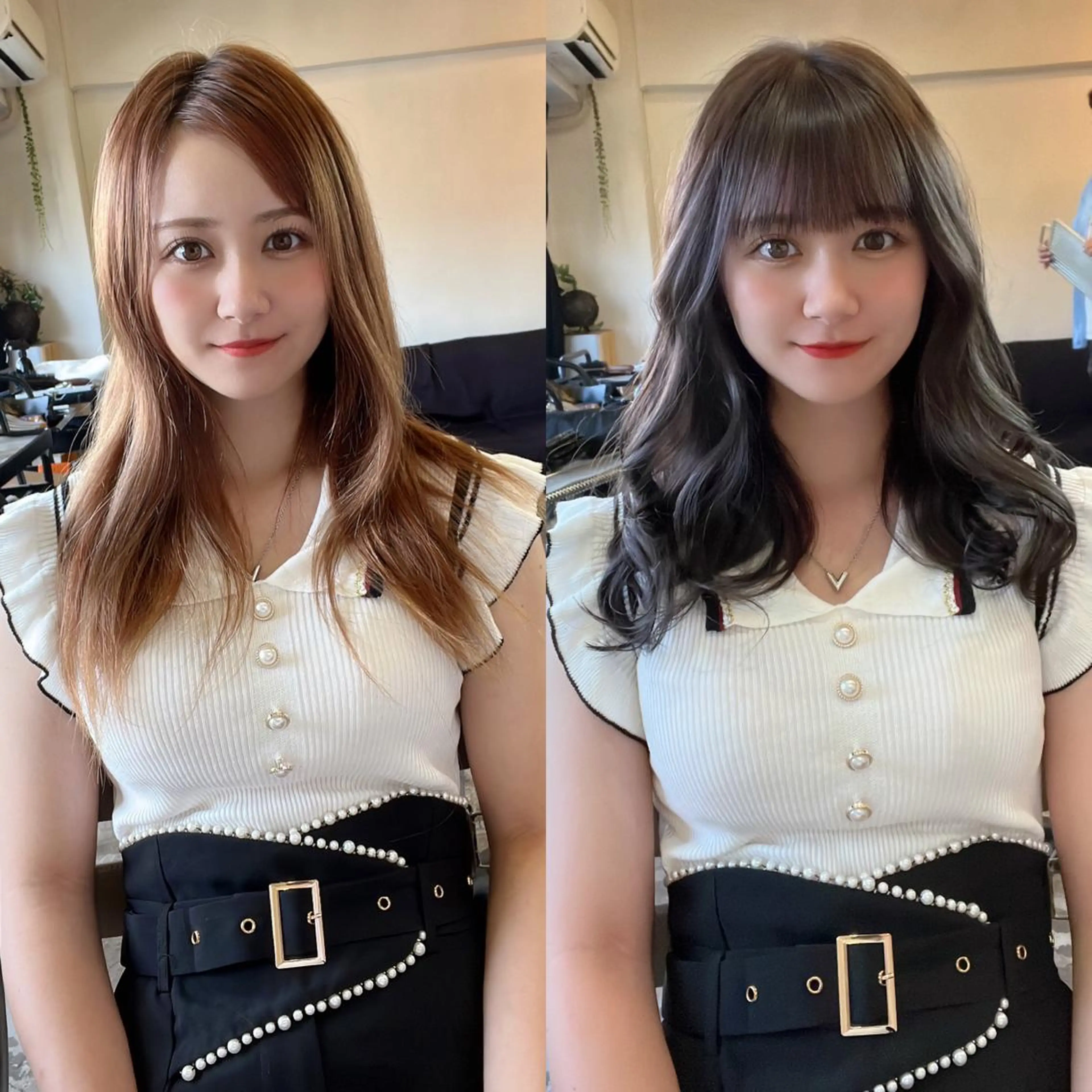 ミディアム カラー ヘアアレンジ 黒髪 ブルーカラー ブルーブラック インナーカラー くせ毛 武田涼レイヤーカット 髪質改善×縮毛矯正のヘアスタイル