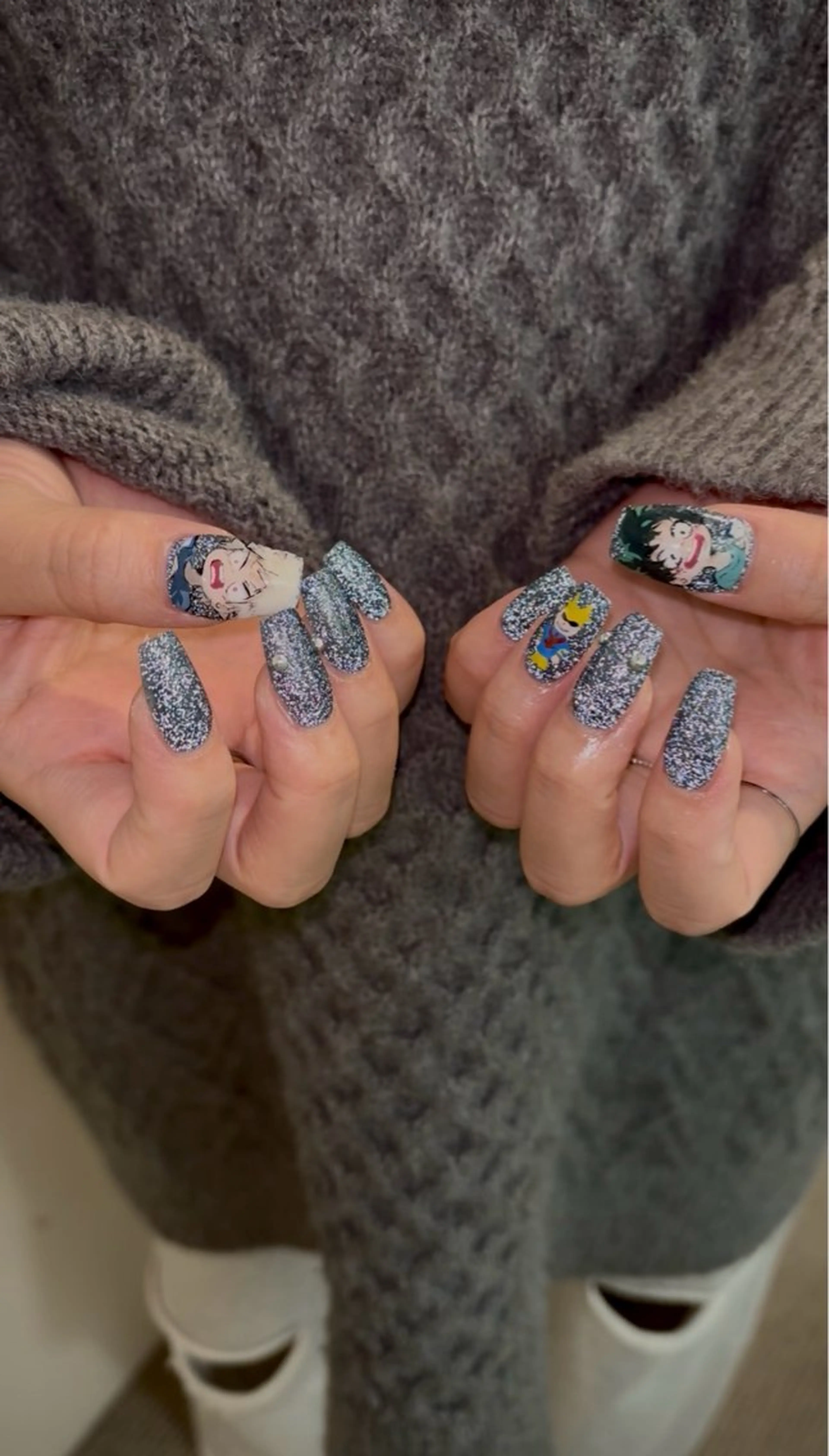 ワンカラー+痛ネイル1枚(事前オーダー必須)の写真