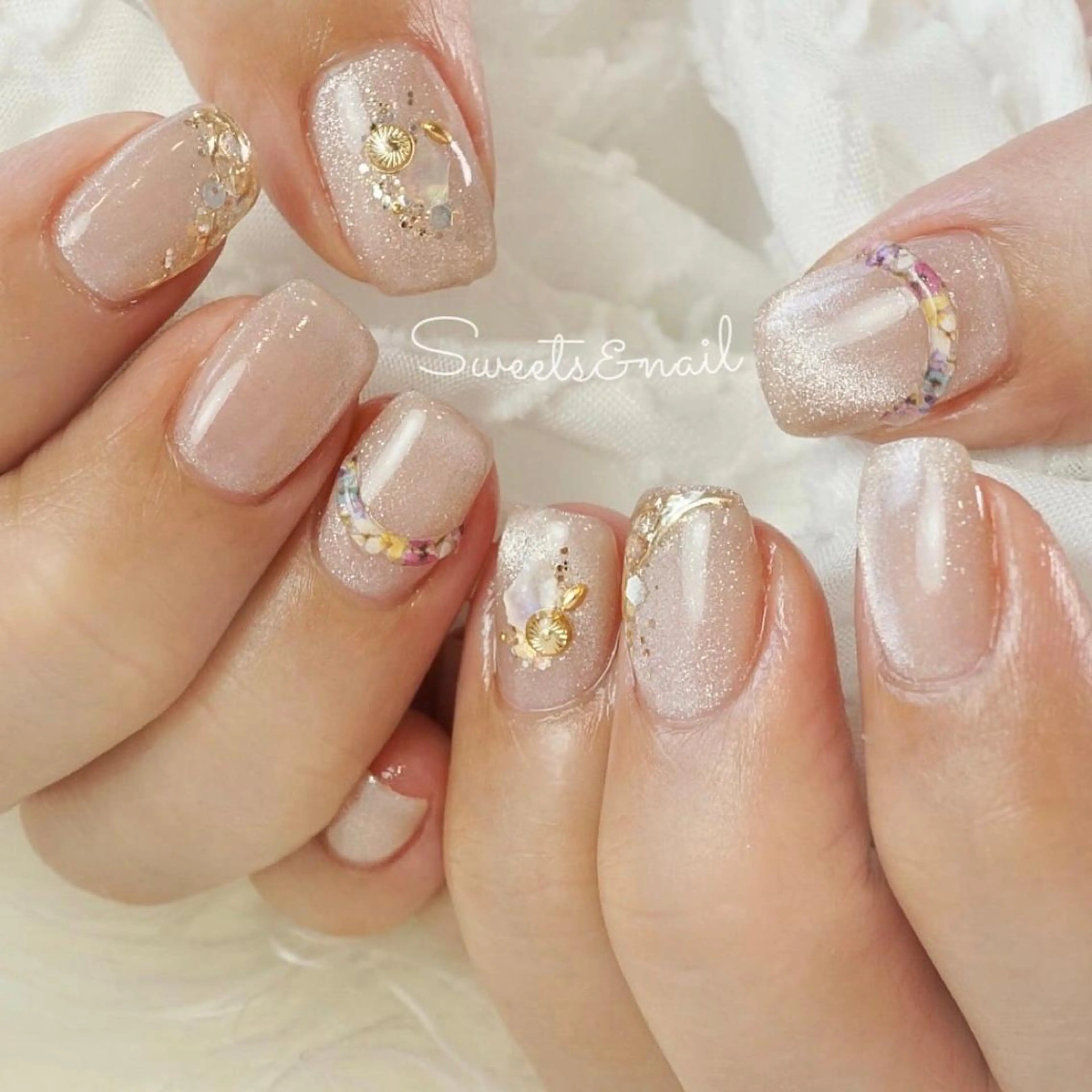 ネイル アートネイル フラワーネイル フレンチネイル キラキラネイル マグネットネイル Sweets＆ nail みなこのネイルデザイン