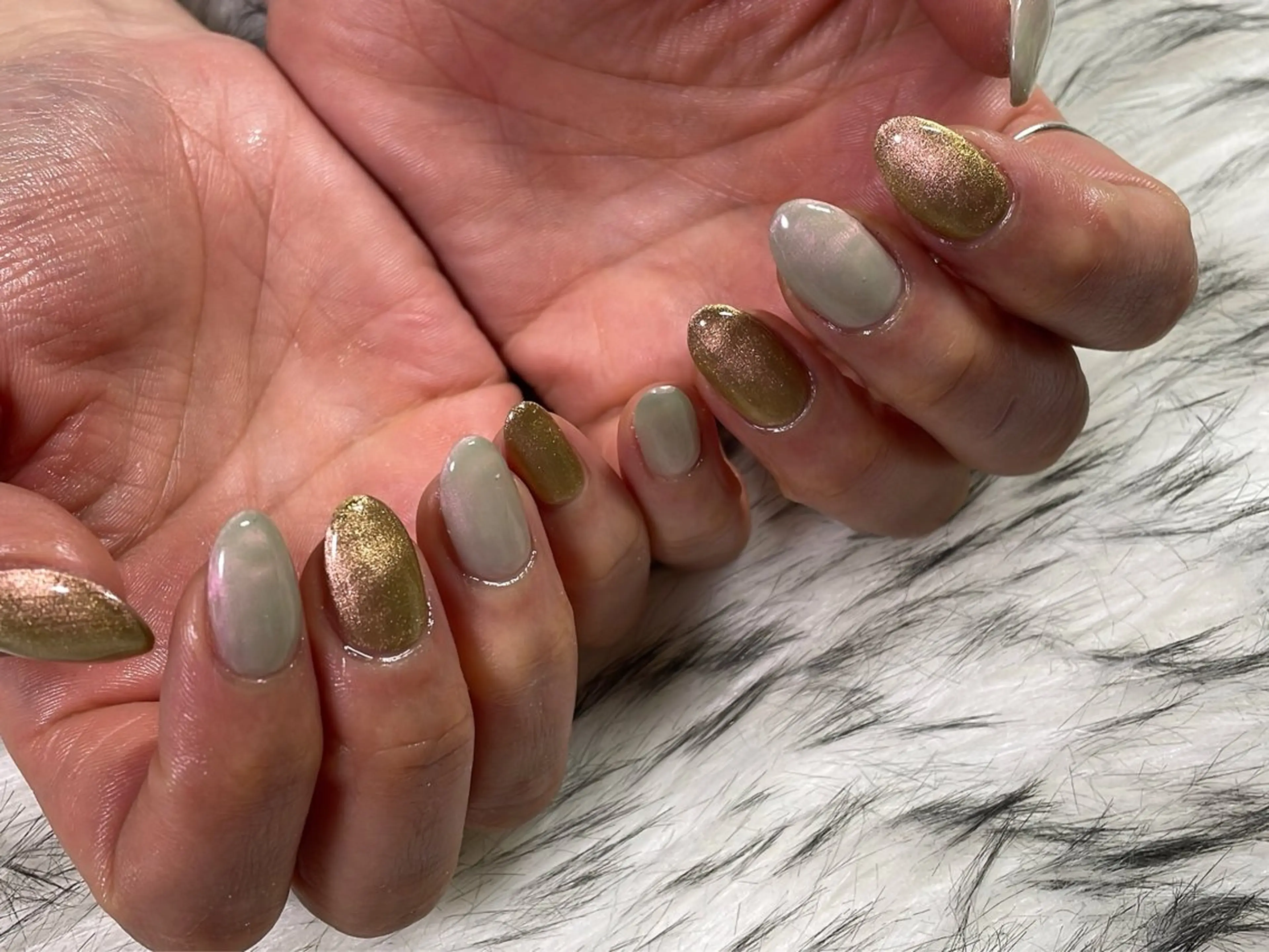 ネイル オーロラネイル フットネイル フレンチネイル ジェルネイル キラキラネイル ハンドネイル kiki nail 二子玉川のネイルデザイン