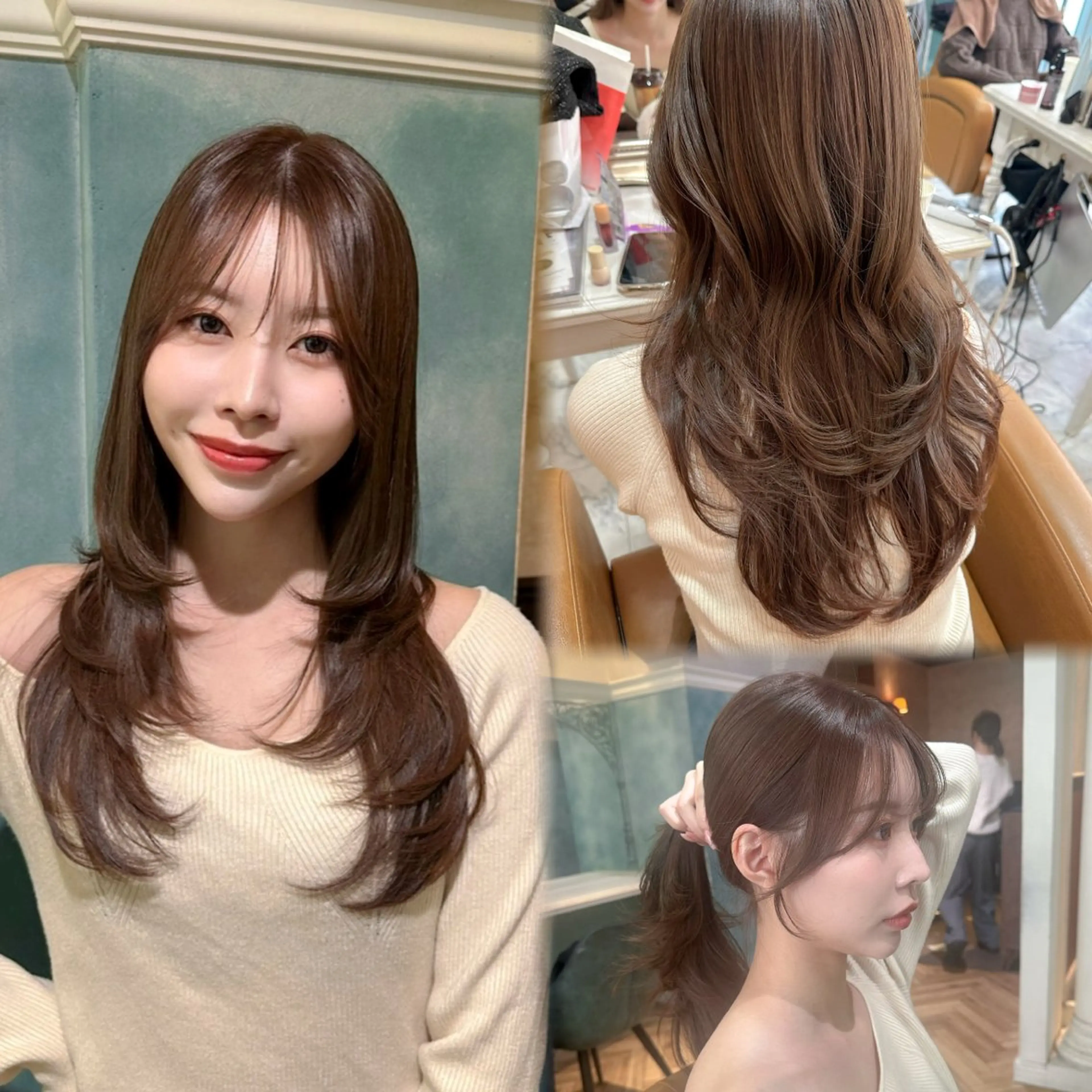 ロング カット ヘアカラー レイヤー/顔周り /ボブ/銀座/サラのヘアスタイル