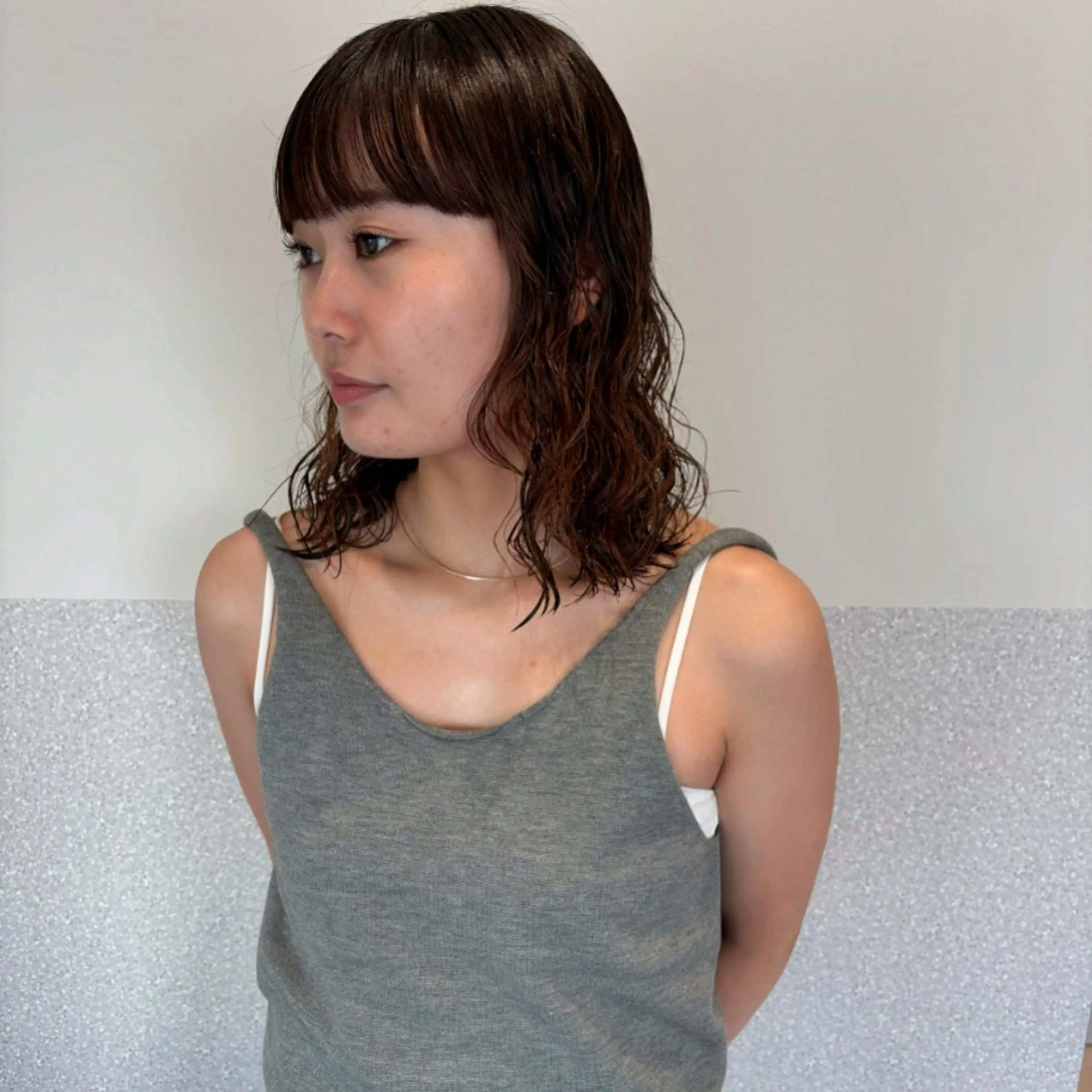 セミロング パーマ セミロングパーマ salowin SHIBUYA me+店所属・kasumi/渋谷/ パーマのヘアスタイル