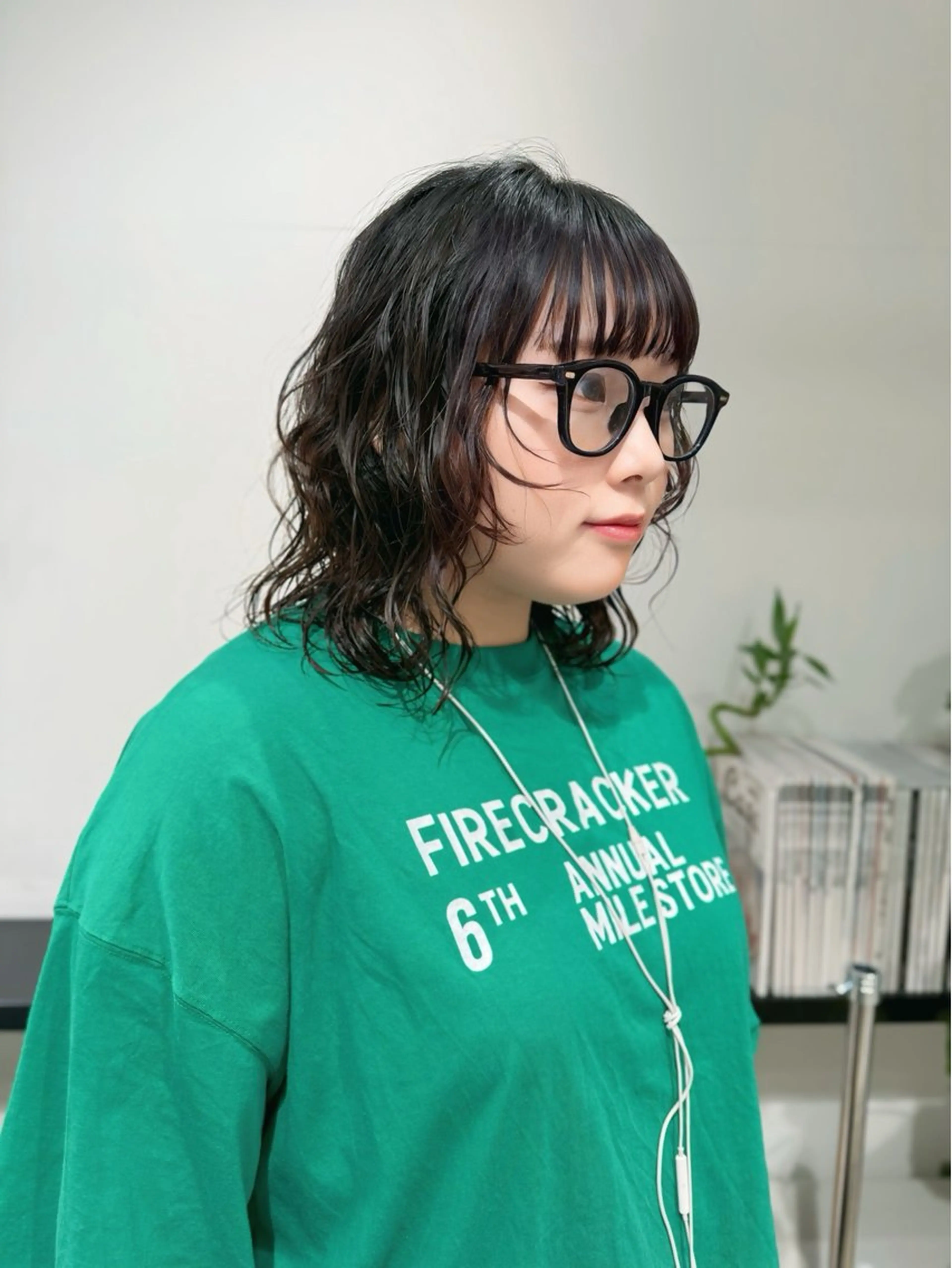 ミディアム パーマ ウルフ/似合わせ レイヤー/RIHOのヘアスタイル