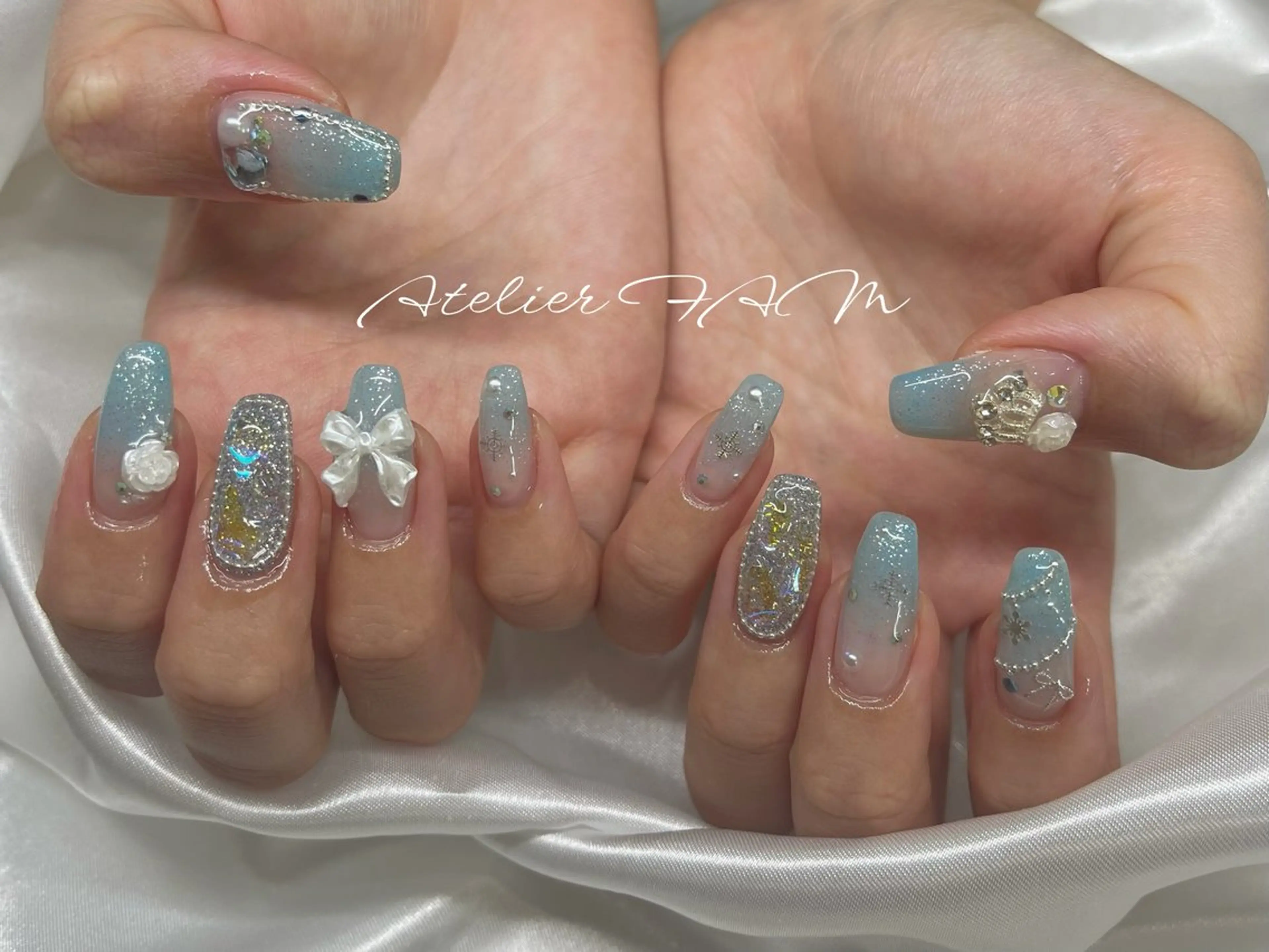 セミロング ハンドネイル nail&eyelashsalon atelier fam上本町店所属・アトリエ FAMのネイルデザイン