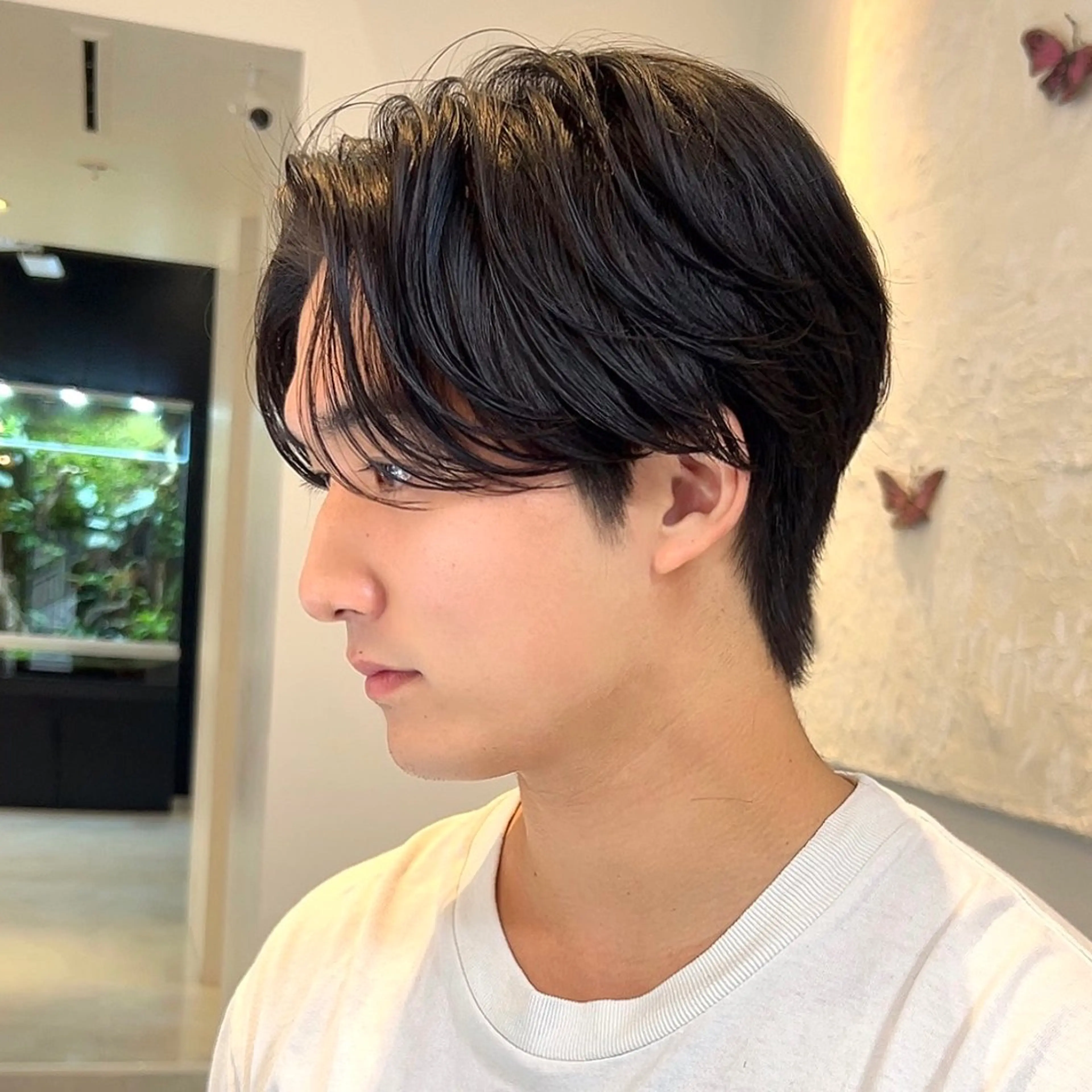 ミディアム パーマ メンズ カット パーマ 岡田大志🇰🇷 中/韓メンズヘアのヘアスタイル