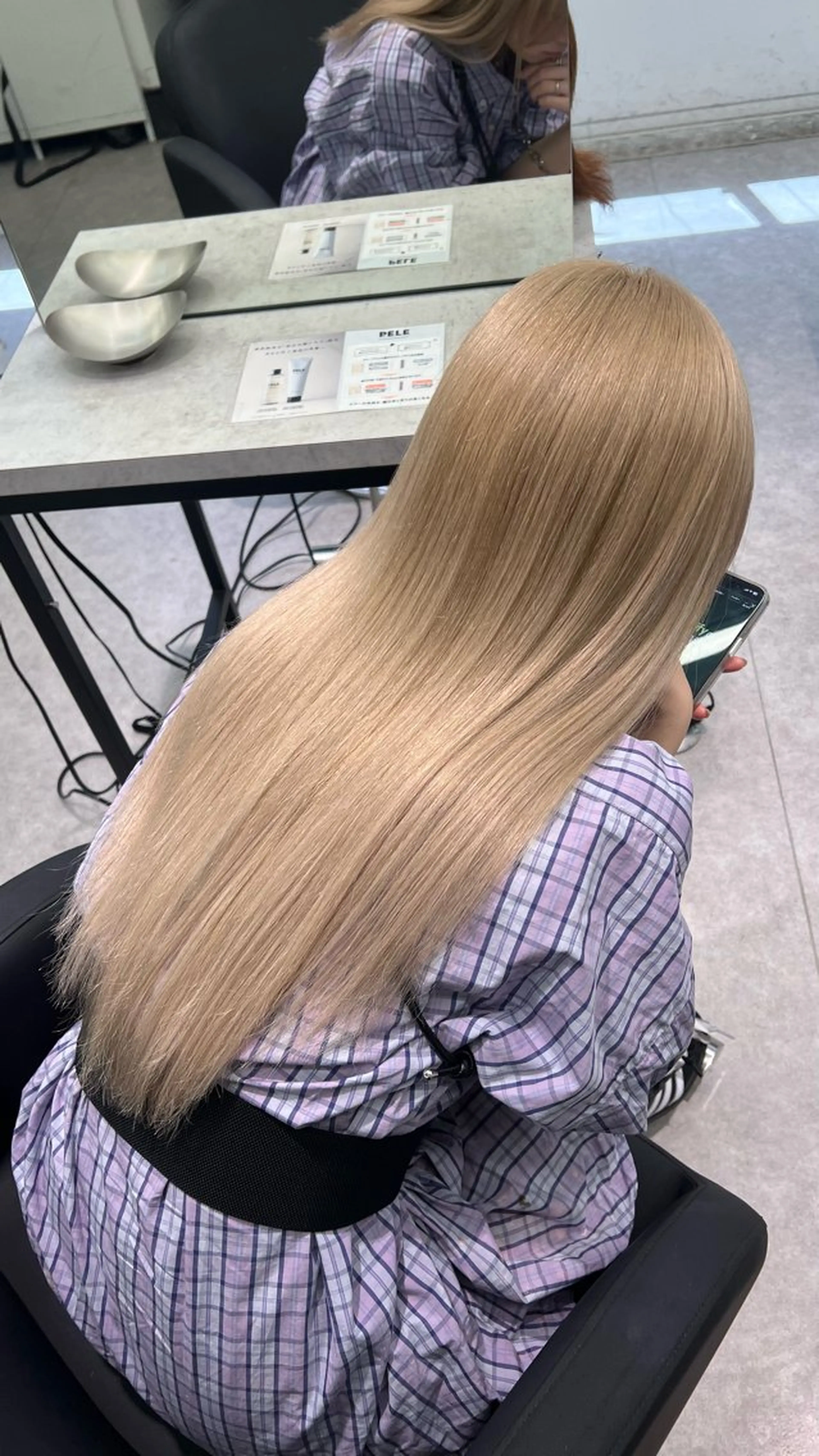 ロング カラー ブリーチ ケアブリーチ ハイトーンカラー ボブ エクステ ヘアカラー エクステ PELE 渋谷所属・渋谷ハイトーン/ エクステ/さきののヘアスタイル