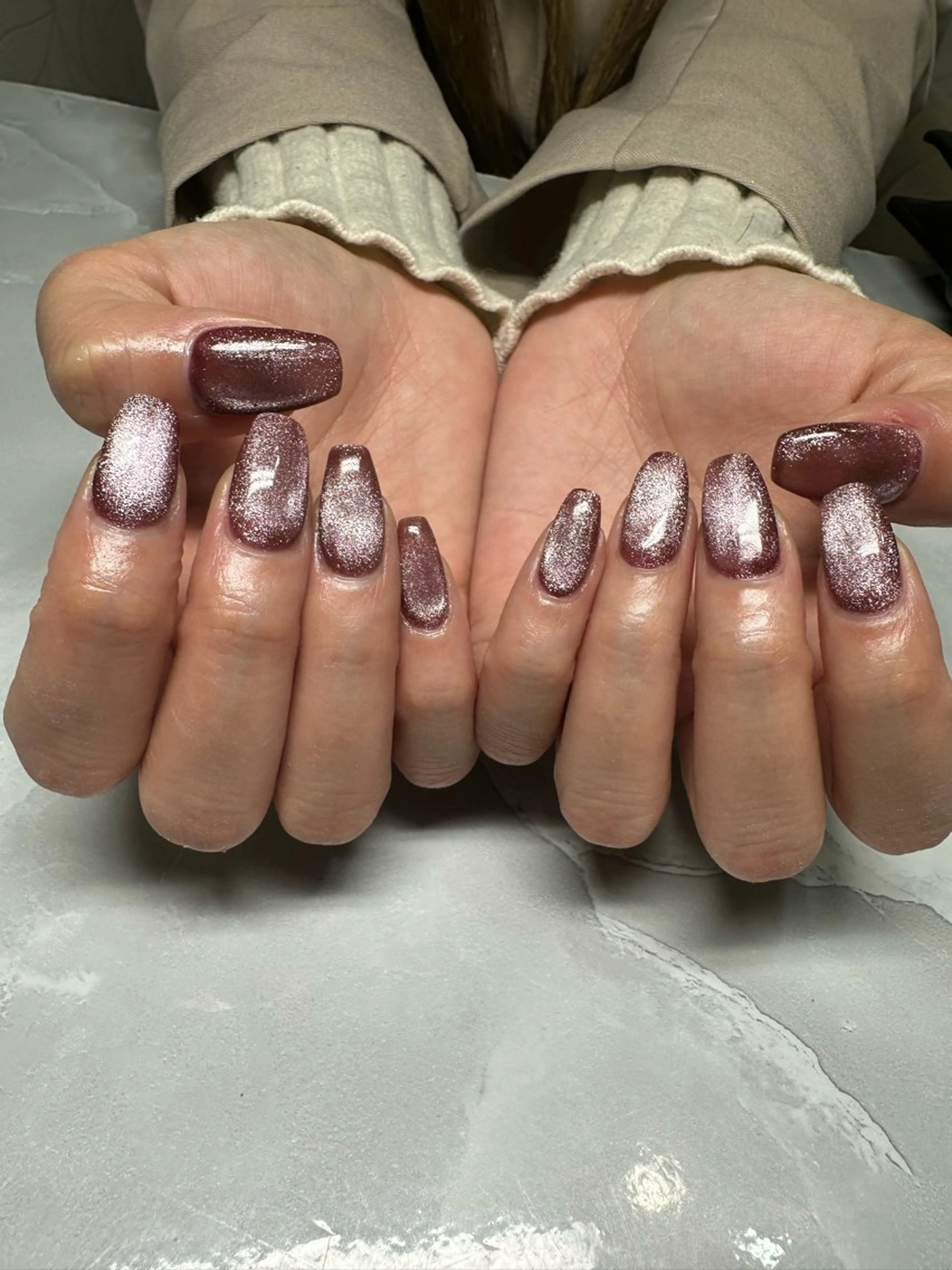 ネイル マグネットネイル ワンカラーネイル nyasu nailのネイルデザイン