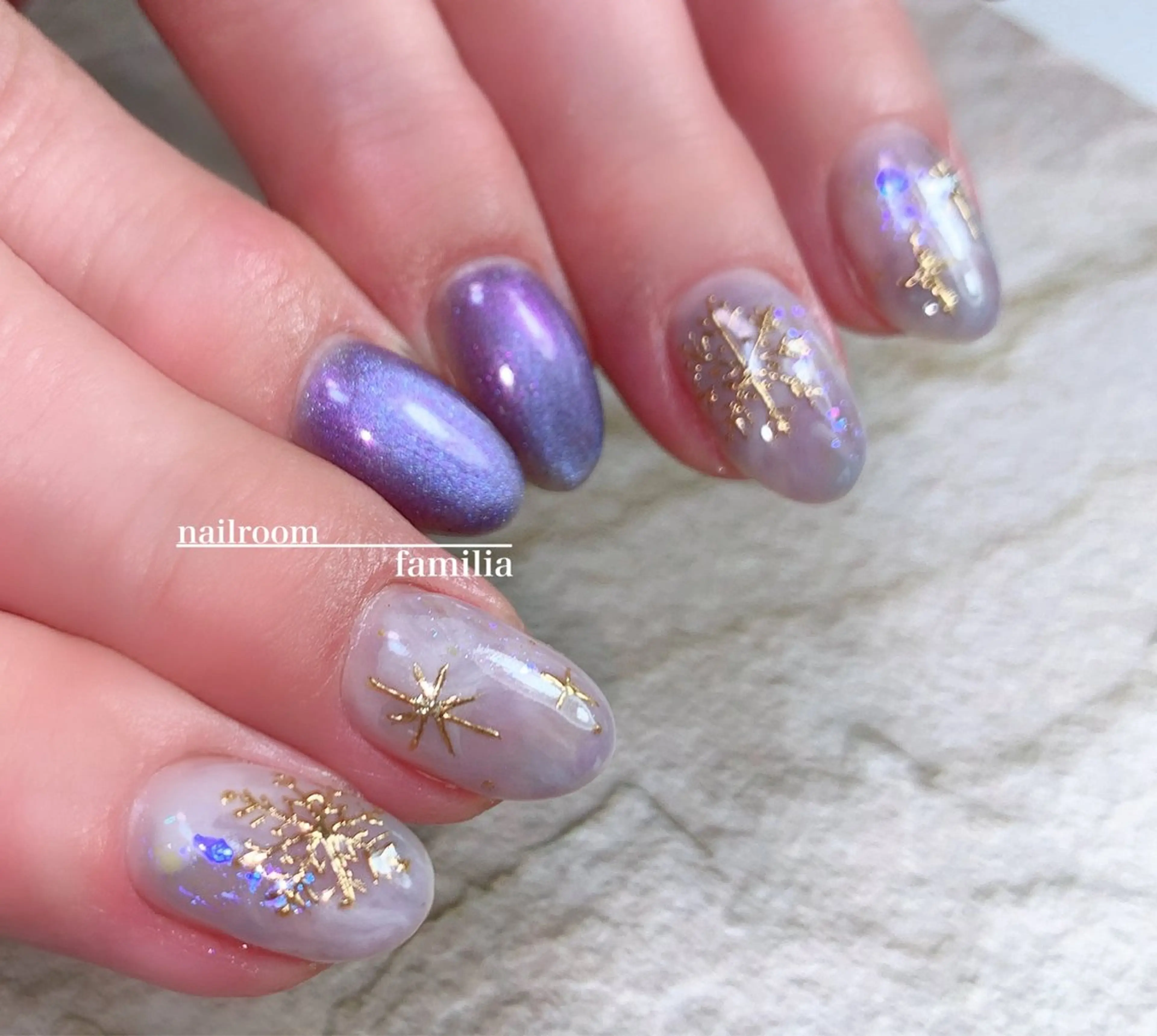 ネイル マグネットネイル ニュアンスネイル ハンドネイル -nailroom- familiaのネイルデザイン