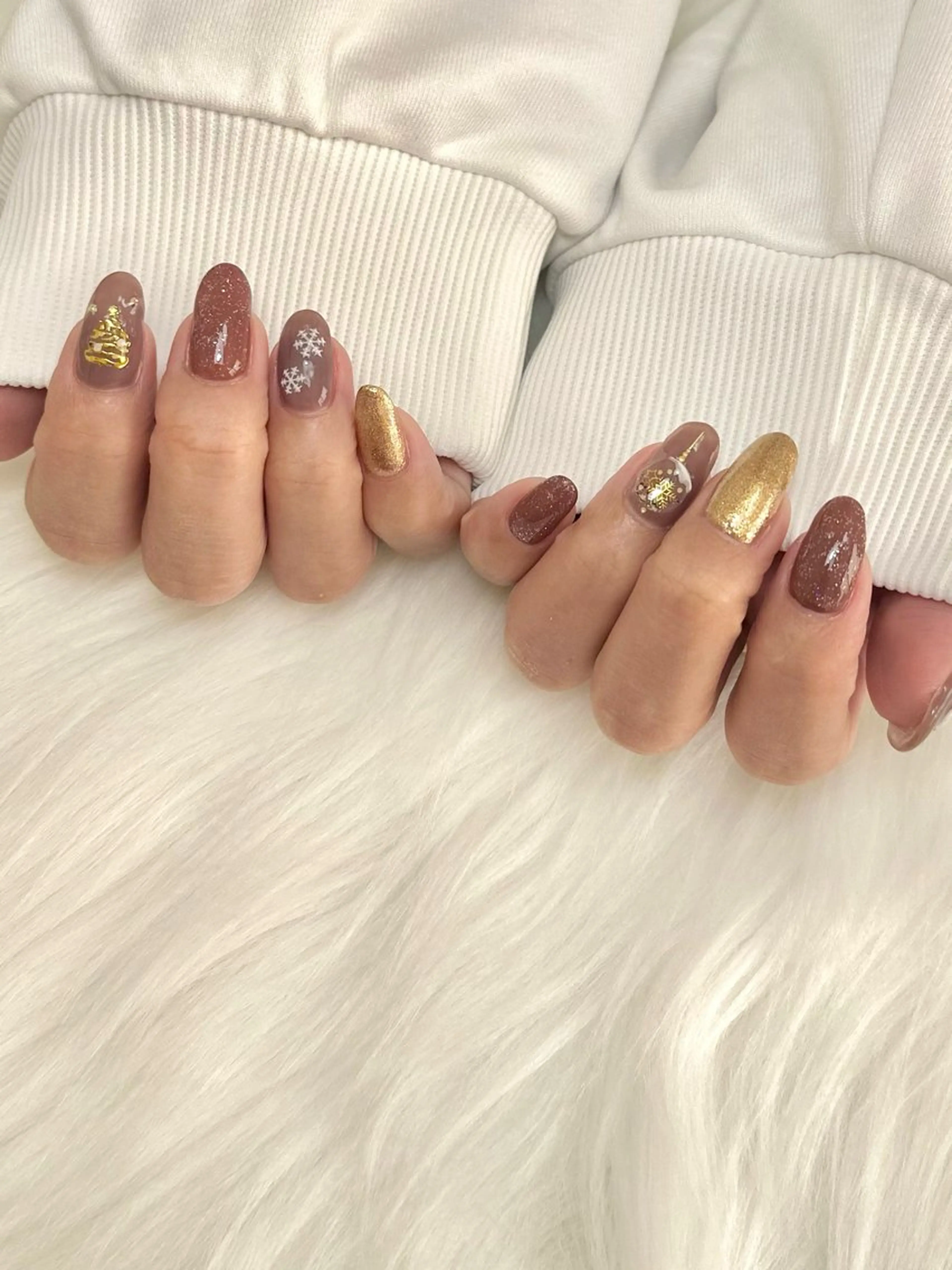 ネイル 冬ネイル クリスマス ハンドネイル プライベートサロン nailcoconaのネイルデザイン