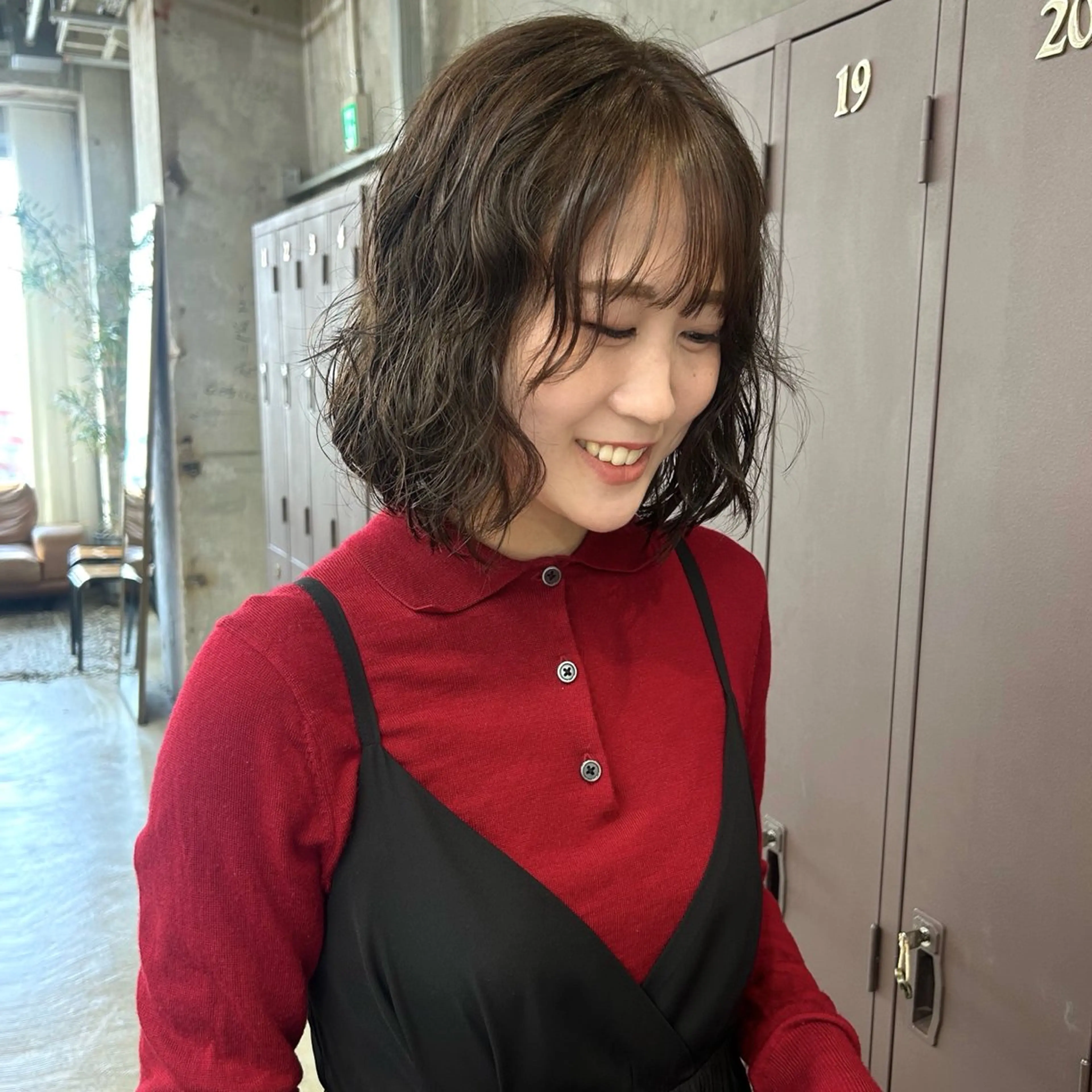 ミディアム カラー パーマ ミディアムパーマ カット ヘアカラー パーマ 伊藤ほのか /パーマ/ショートのヘアスタイル