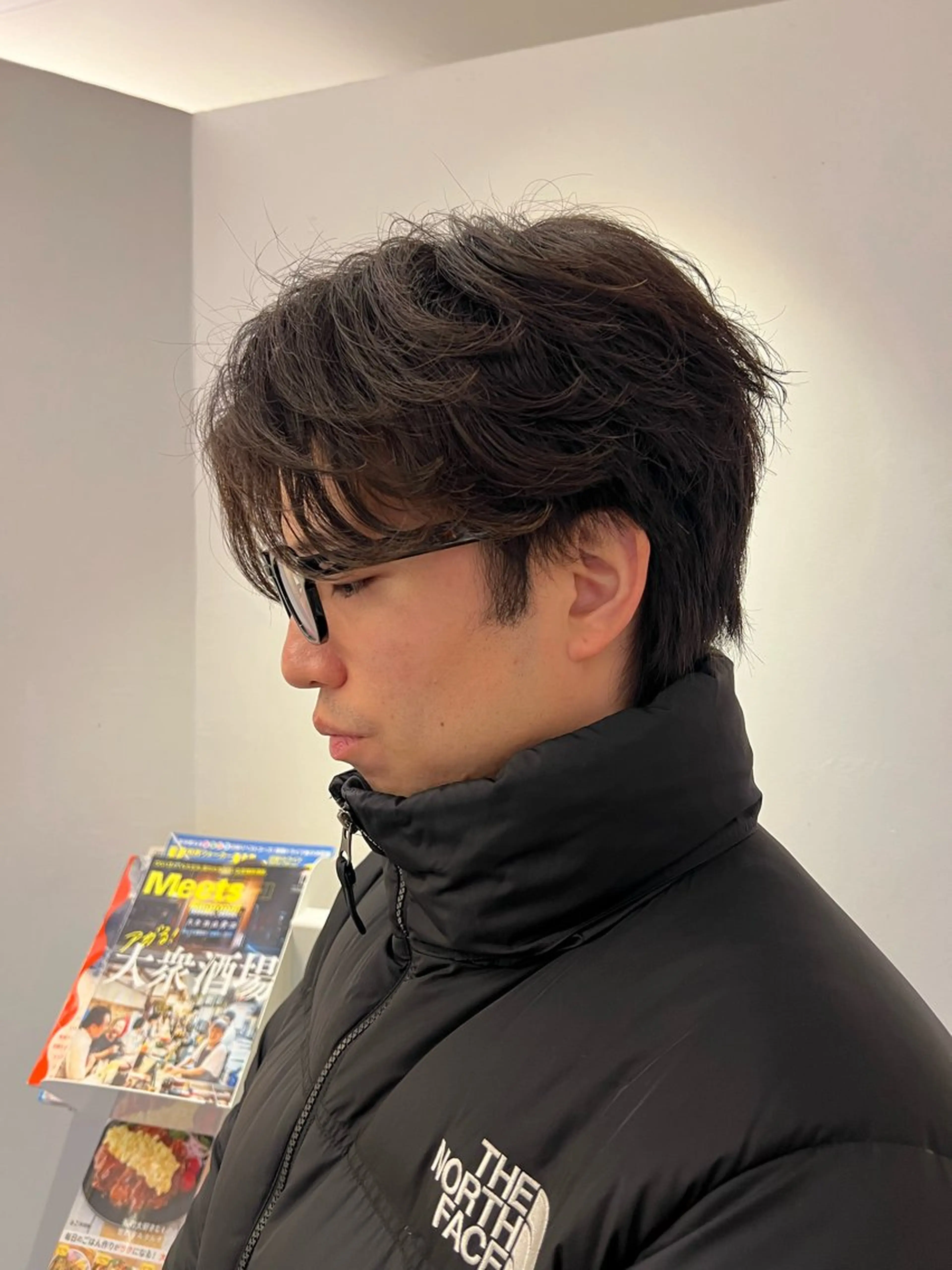 ミディアム パーマ メンズ ミディアムパーマ メンズパーマ カット パーマ メンズパーマ特化型 /京橋/栗野京弥のヘアスタイル