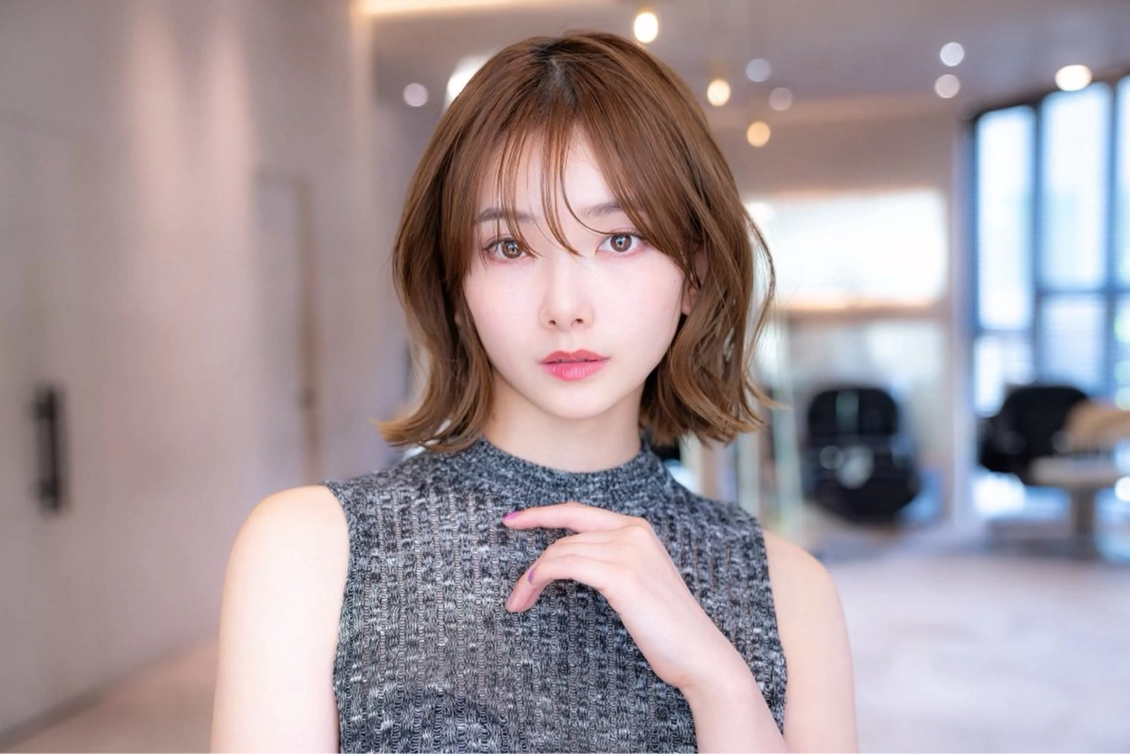 ミディアム 髪質改善 トリートメント カット 韓国ヘア/レイヤー そーた/渋谷駅のヘアスタイル