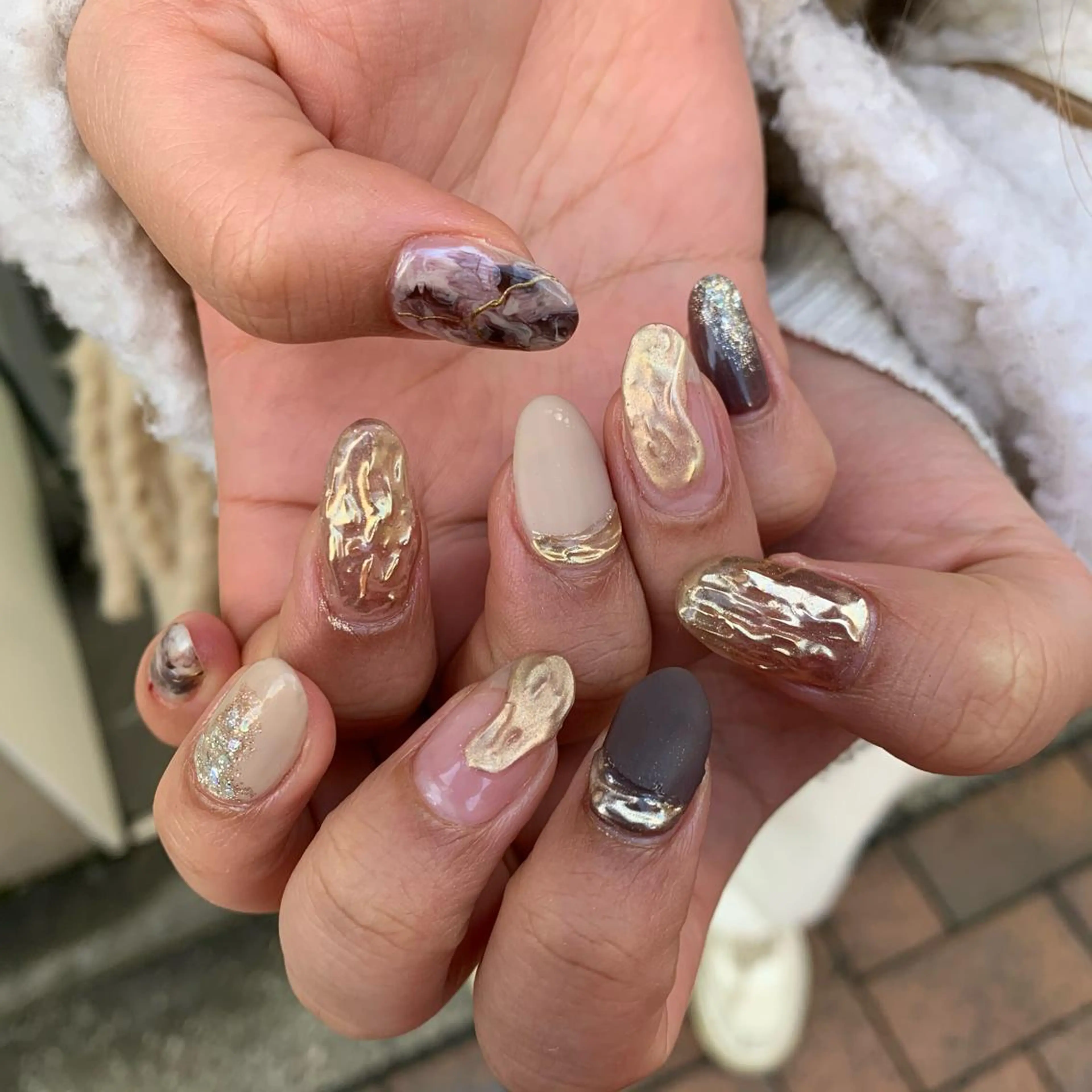 ネイル ニュアンスネイル ハンドネイル Kureha/ネイル トレンドヘアのヘアスタイル