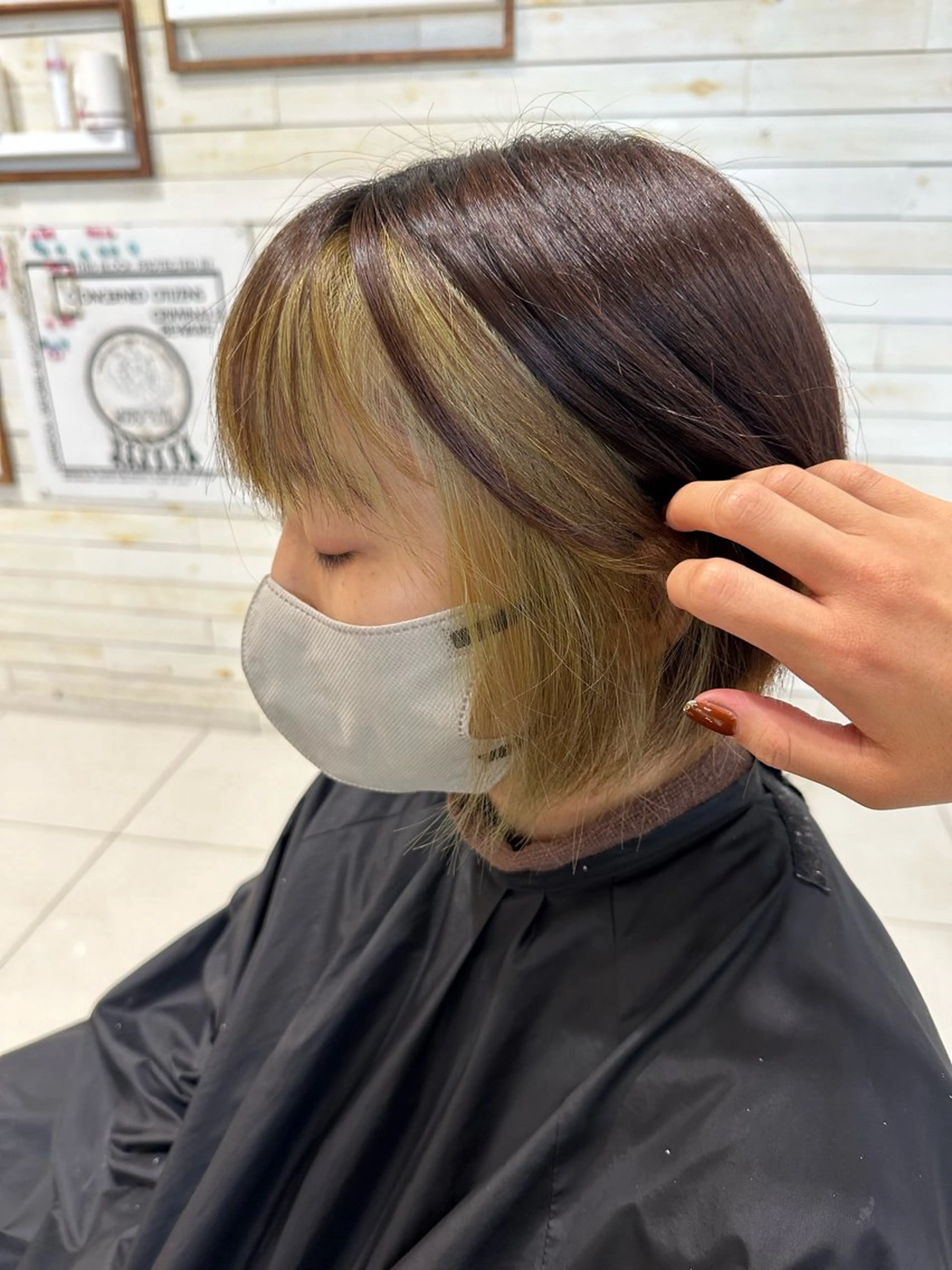 ショート カラー Ancheri by flammeum戸塚店所属・ひな/ボブカット/ ブリーチなしWカラーのヘアスタイル