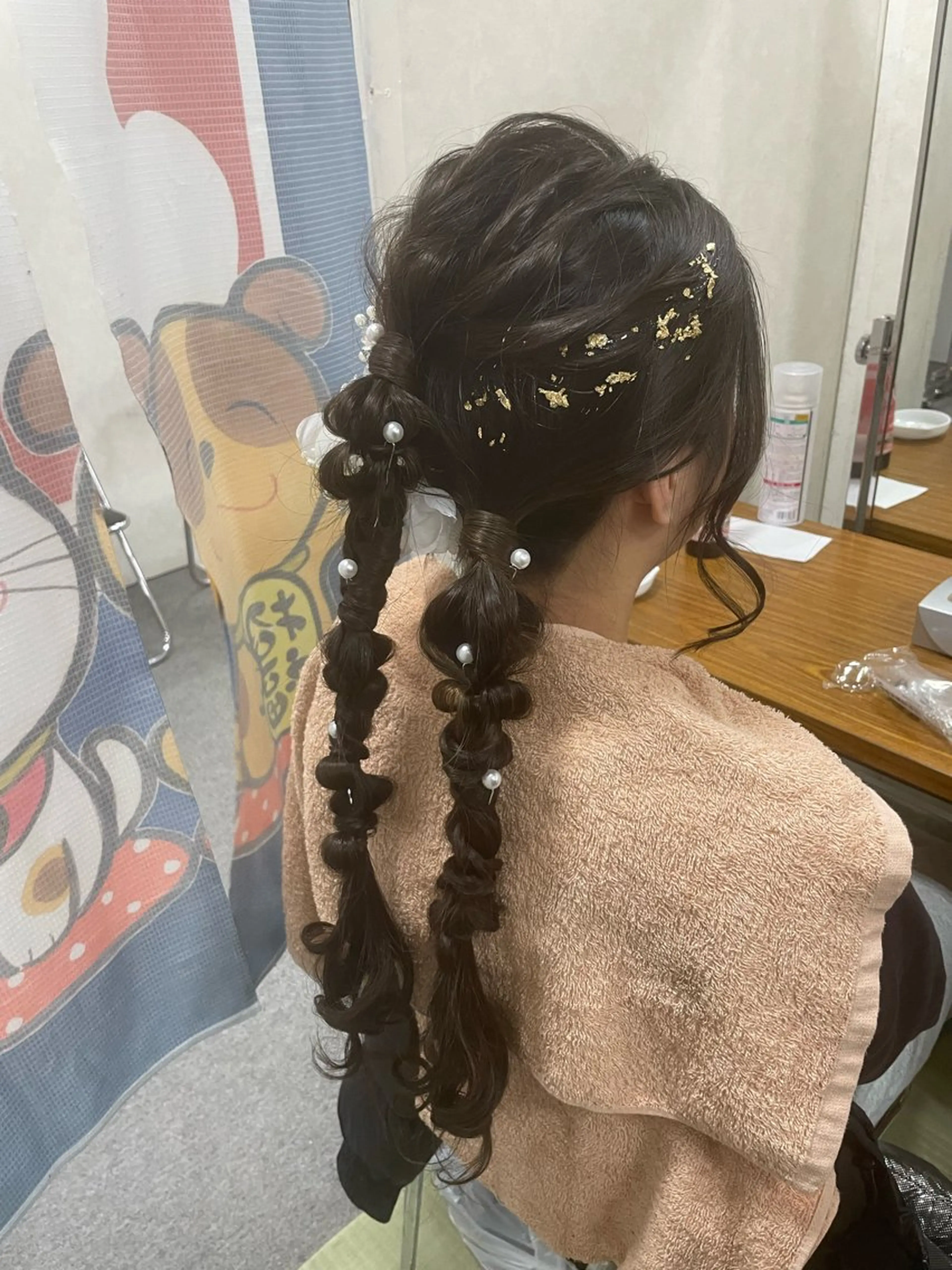 ロング ヘアアレンジ ポニーテール Hair room Leaのヘアスタイル