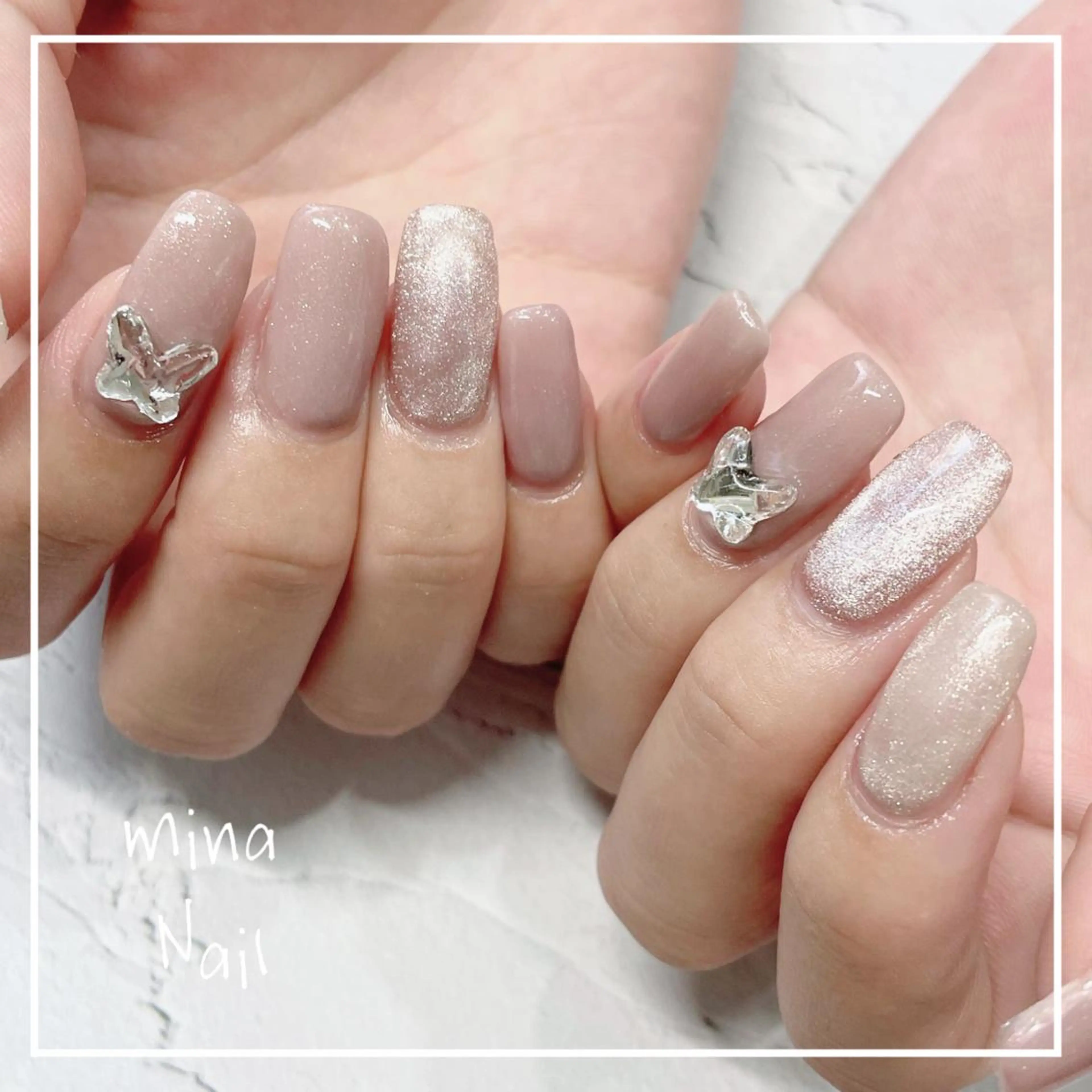 ネイル キラキラネイル マグネットネイル mina Nailのネイルデザイン