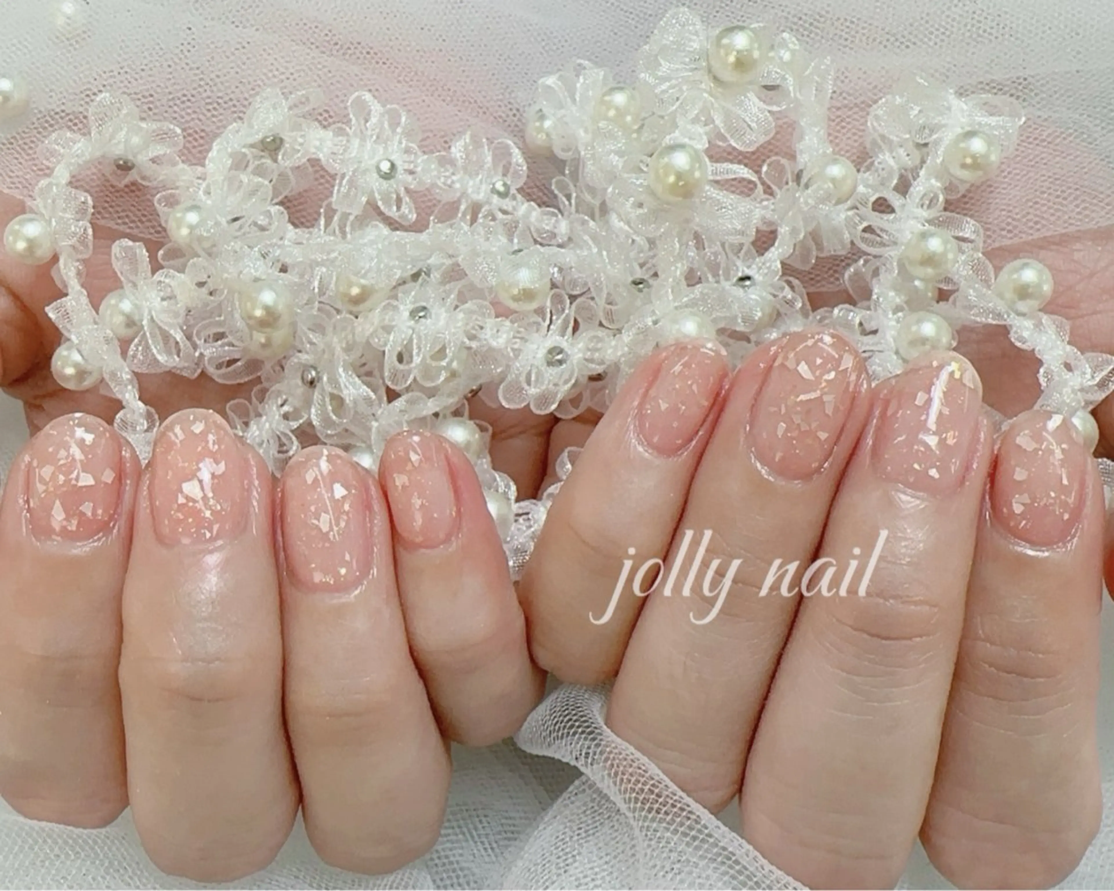 ネイル ハンドネイル Jolly チップ長さだしのネイルデザイン