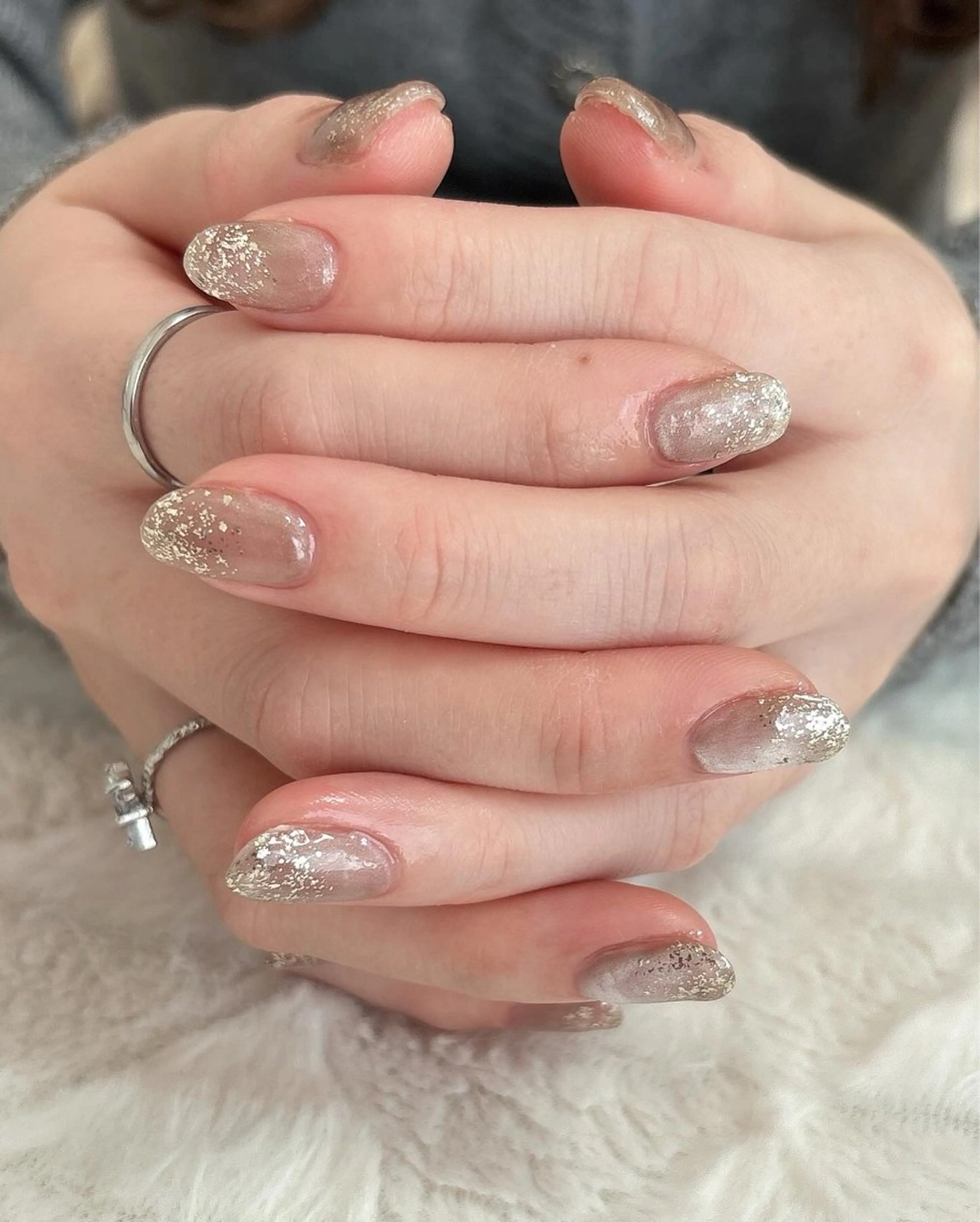 ネイル グラデーション ラメ(グリッター) ラメグラデーション マグネットネイル nail salon はるりのネイルデザイン