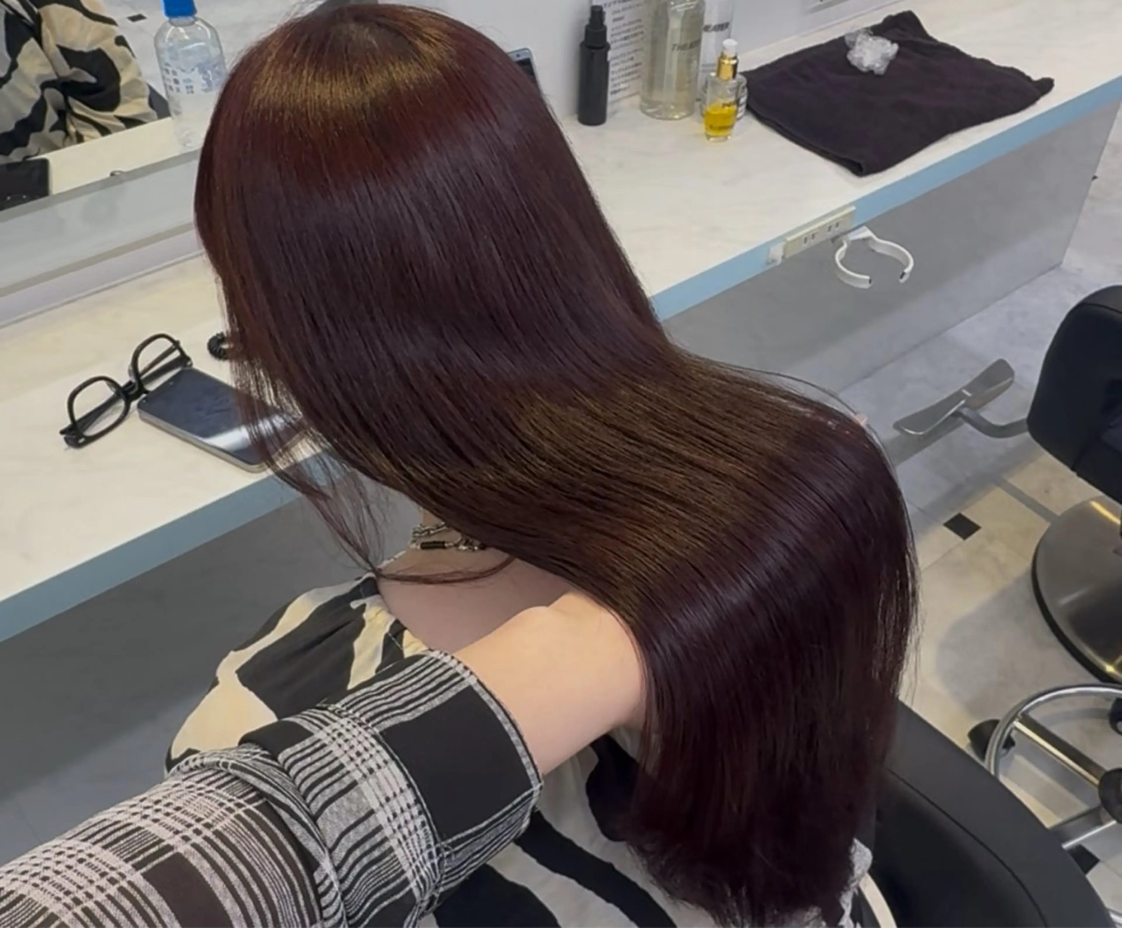 ロング カラー ヘアカラー トリートメント ヘアセット NANA🥀韓国ヘア /レイヤー/暖色🥀のヘアスタイル