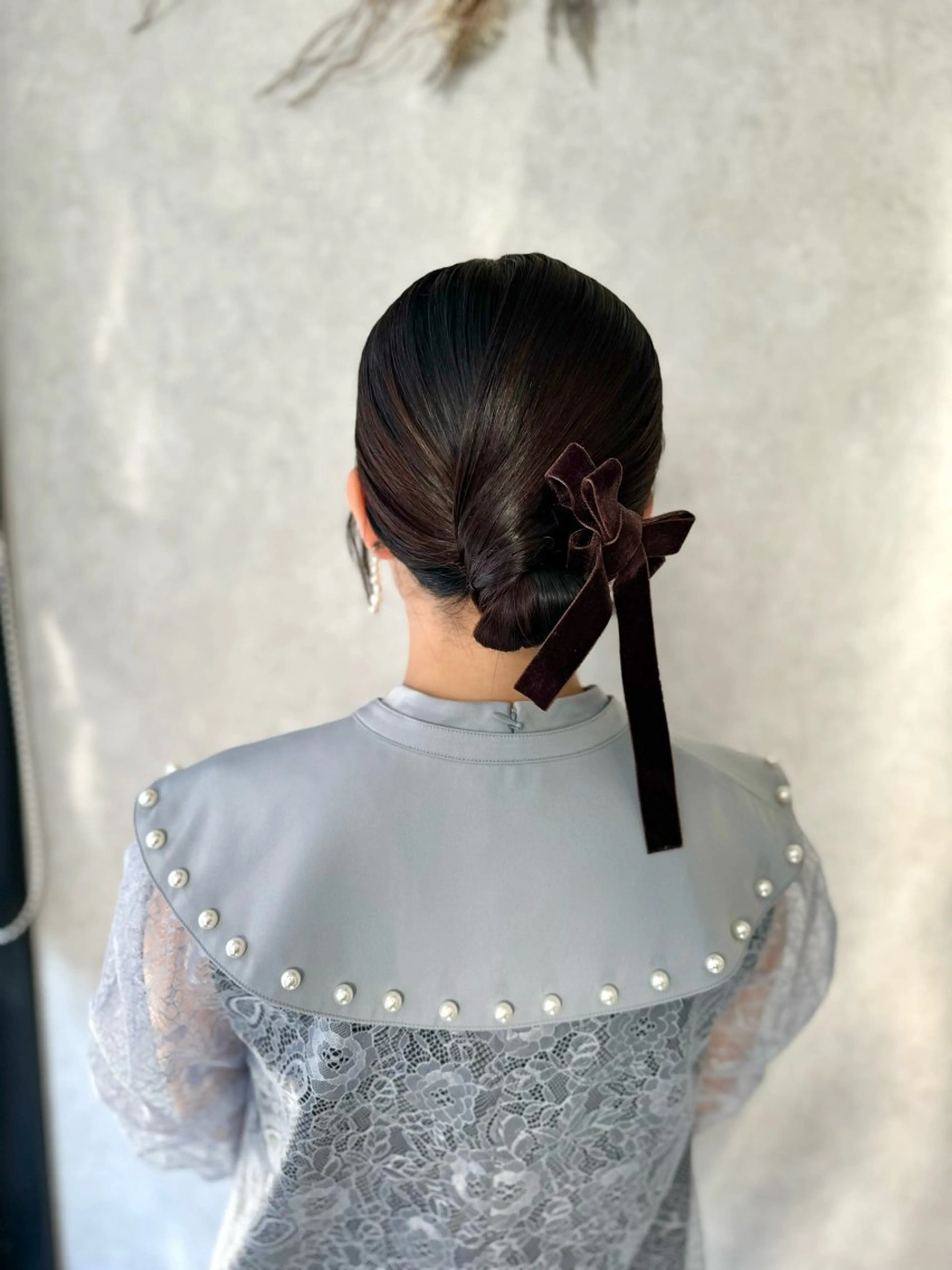 ミディアム ヘアアレンジ お団子ヘア 結婚式・ブライダル ヘアセット hair room HARU所属・伊藤 栄子のヘアスタイル