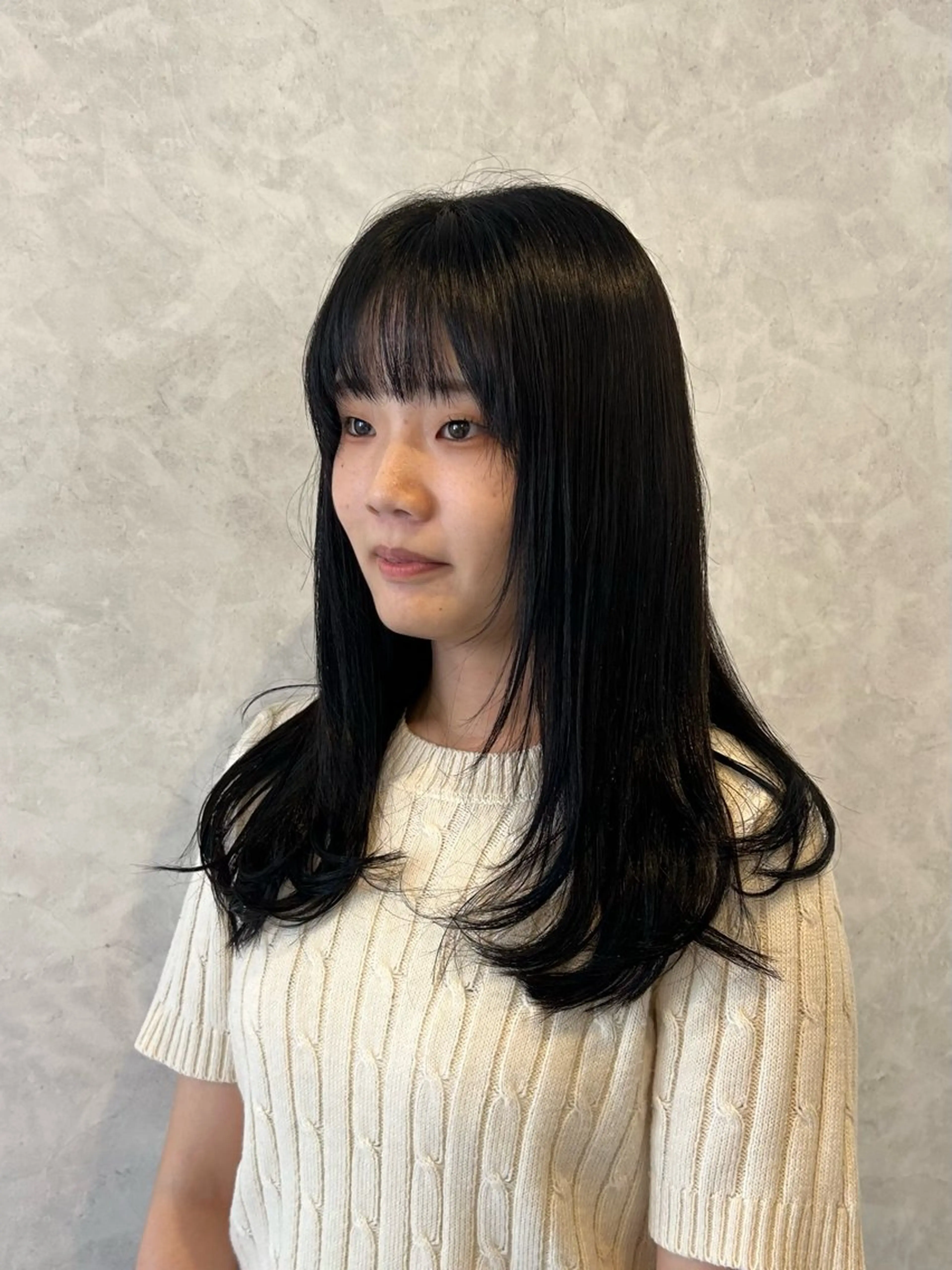 前髪ストレートの写真