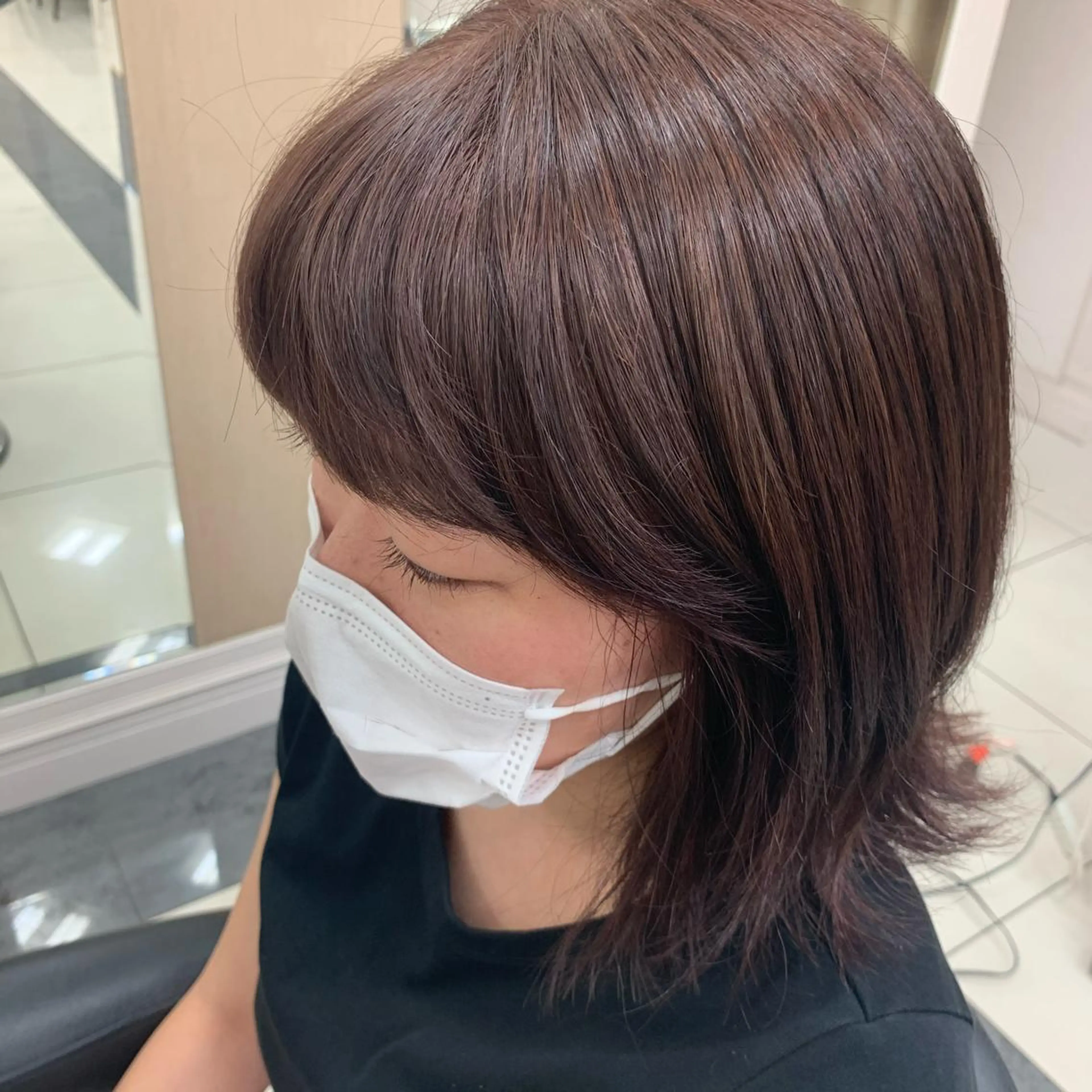 ミディアム ヘアカラー トリートメント ウスイ ハルカのヘアスタイル