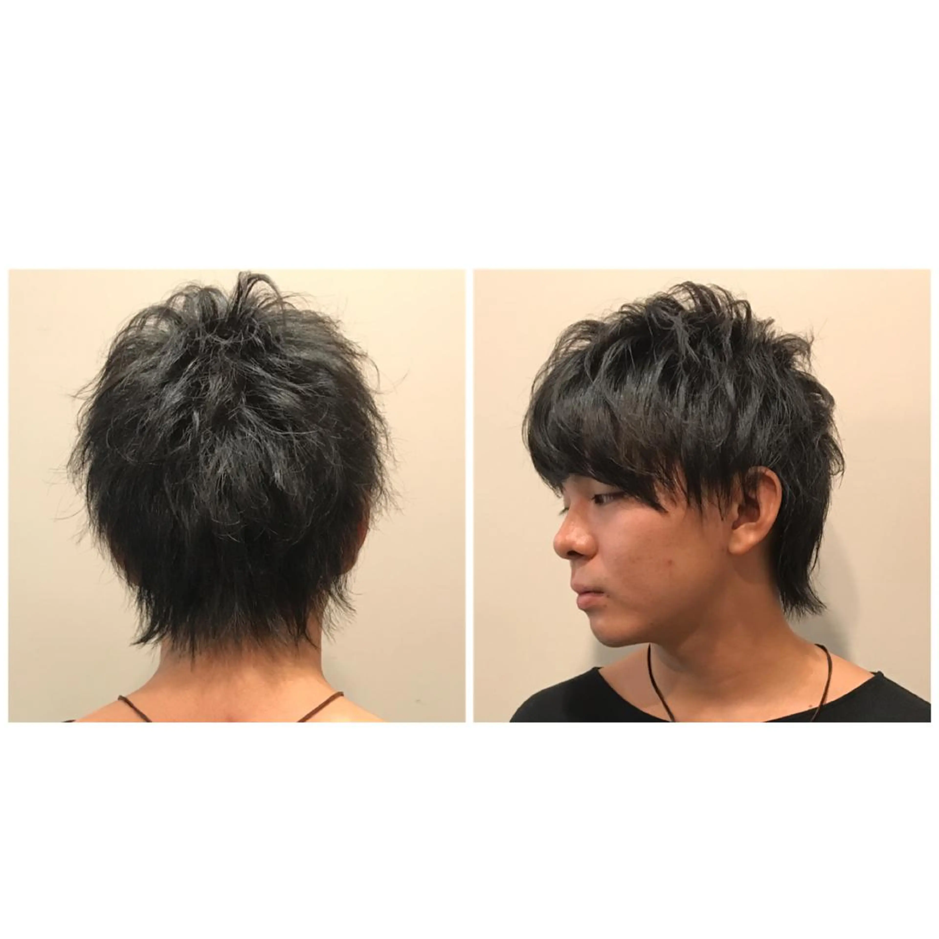 ショート カラー パーマ メンズ メンズウルフカット ウルフカット skin所属・中村 梨沙のマツエク・マツパデザイン