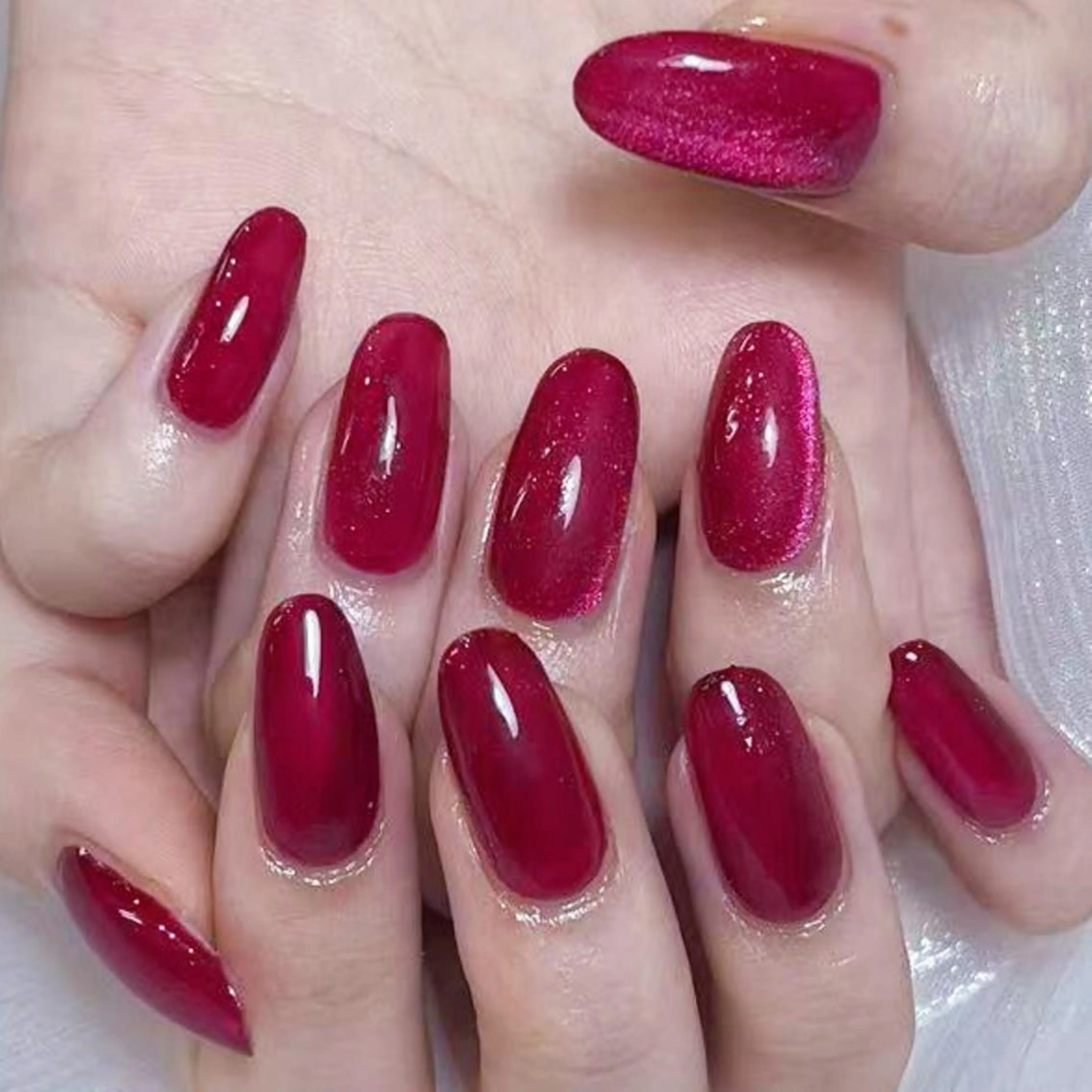 ネイル アートネイル オーロラネイル ガーリー キラキラネイル 韓国ネイル ハンドネイル DIANMOND NAIL🌸のネイルデザイン