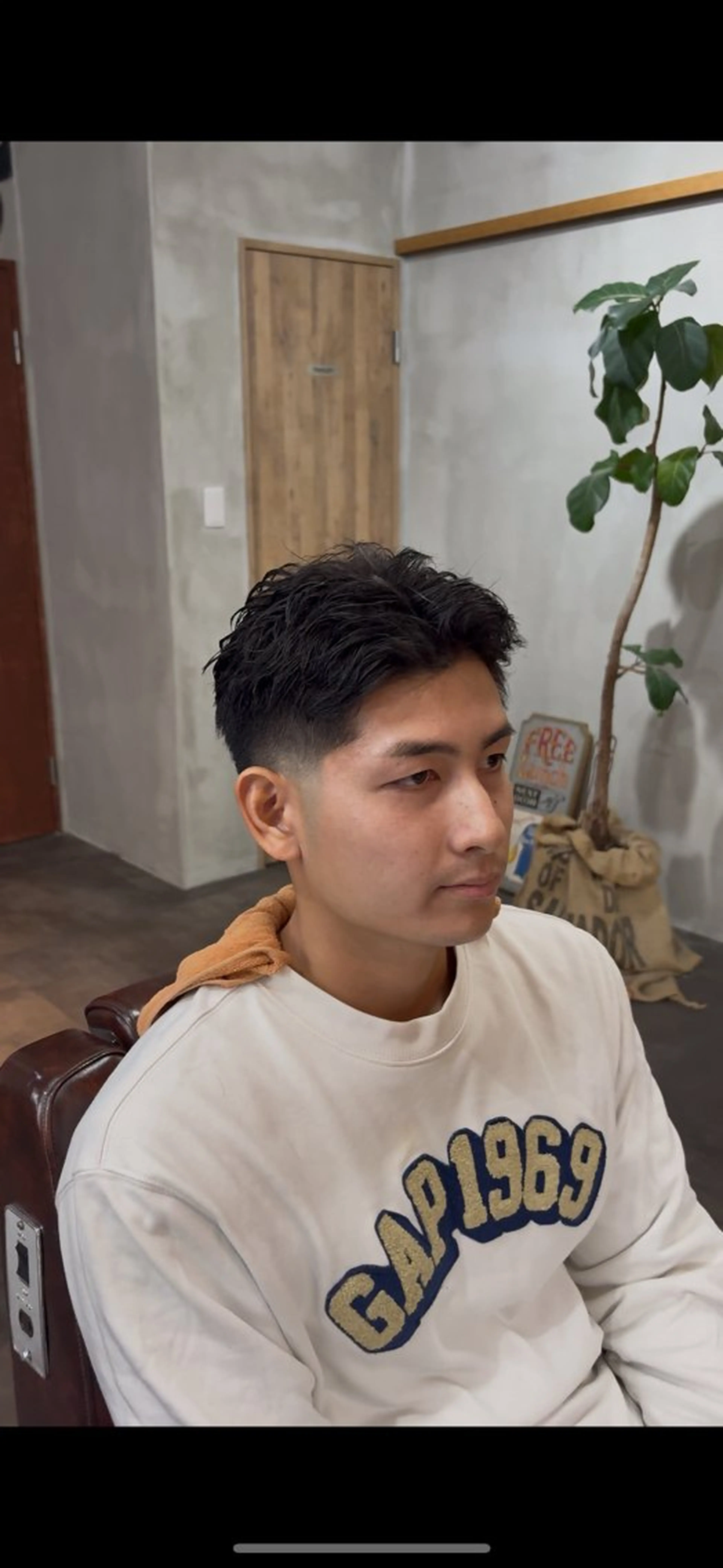 メンズカット　ピンパーマの写真