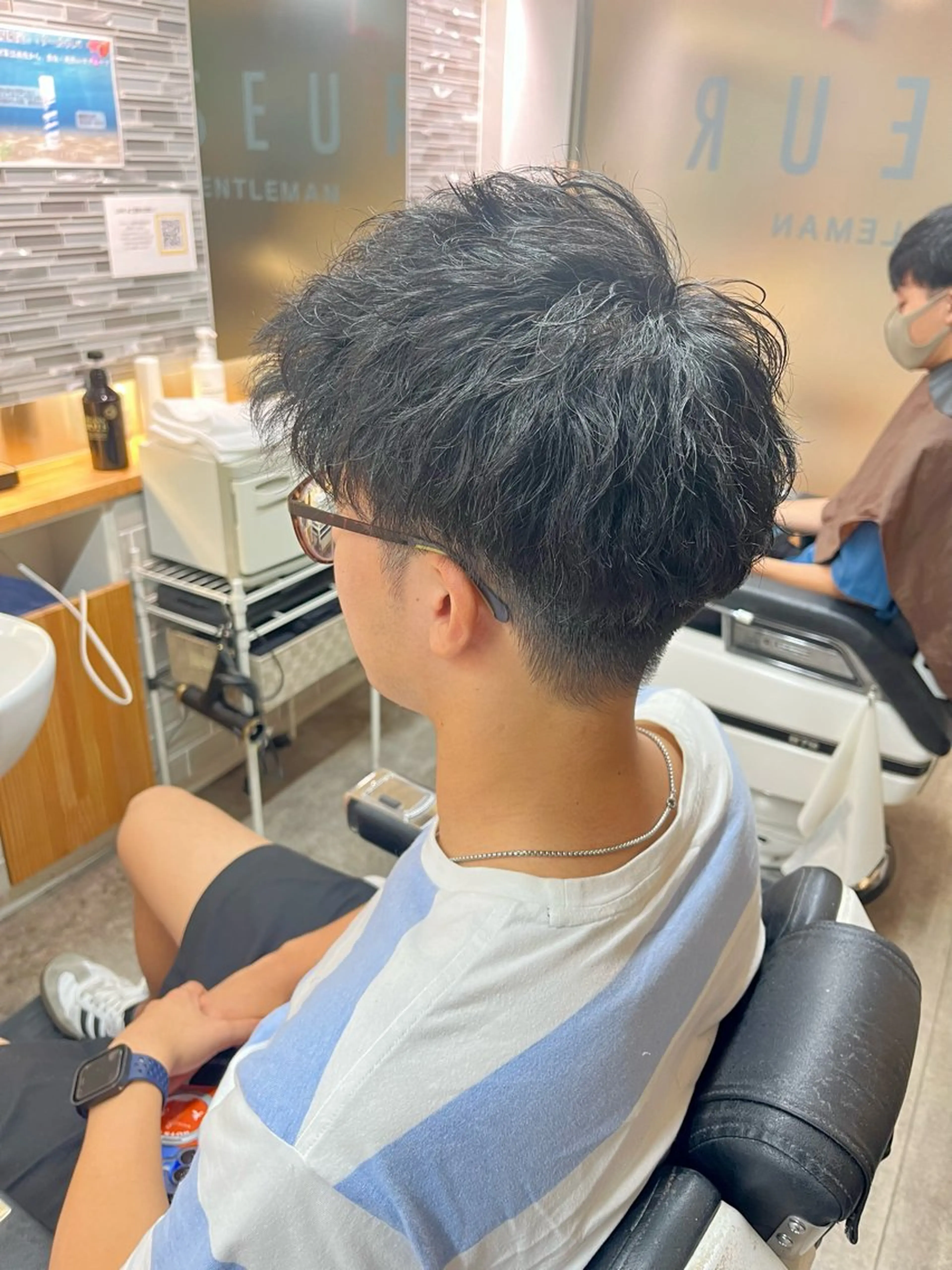 ショート パーマ メンズ カット パーマ トリートメント FRISEUR川西所属・佐々木 優人のヘアスタイル